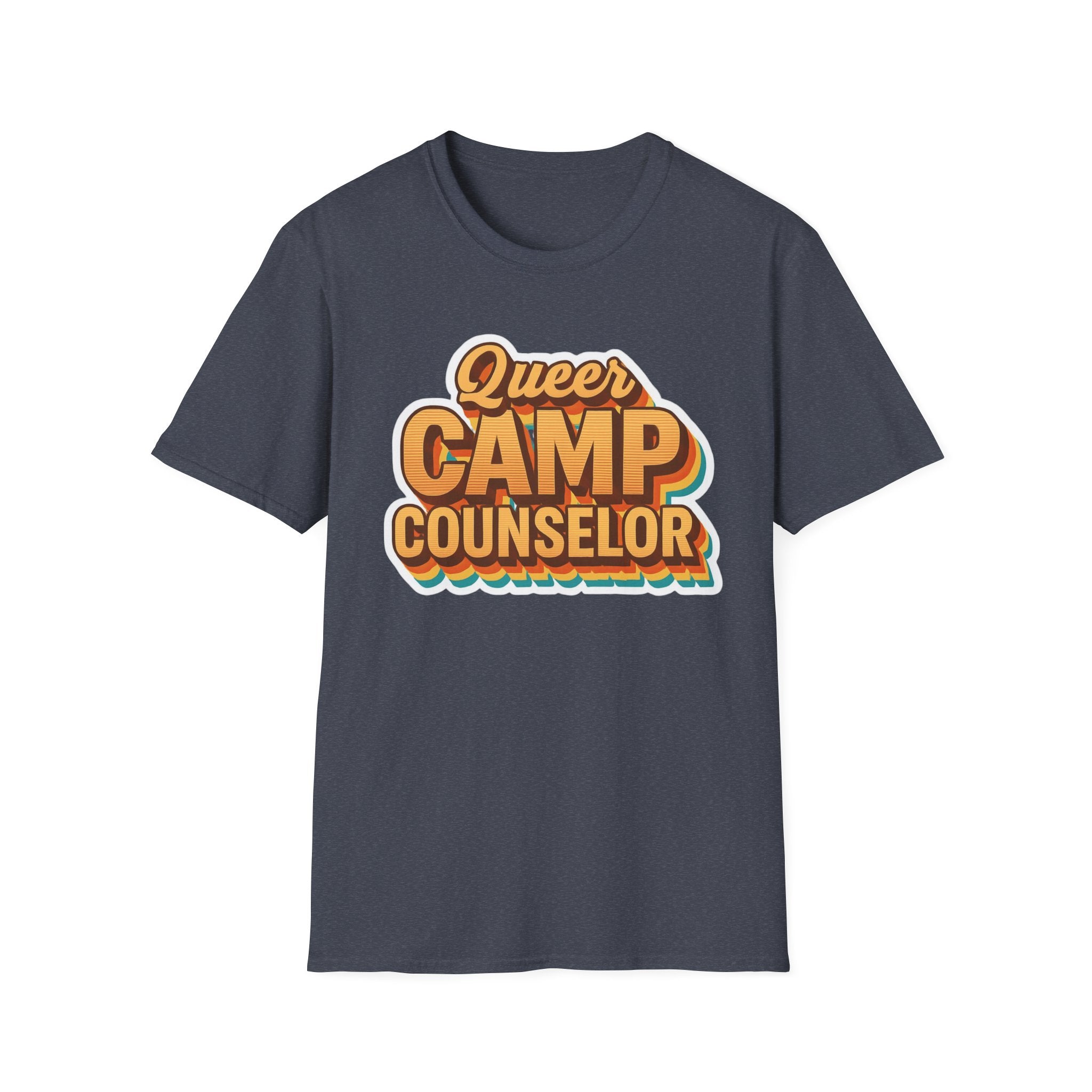 Queer Camp Counselor T-Shirt, LGBTQ Pride Tee, Rainbow Graphic Shirt, Summer Camp Theme Top, Gender Neutral Clothing Ptown carnival