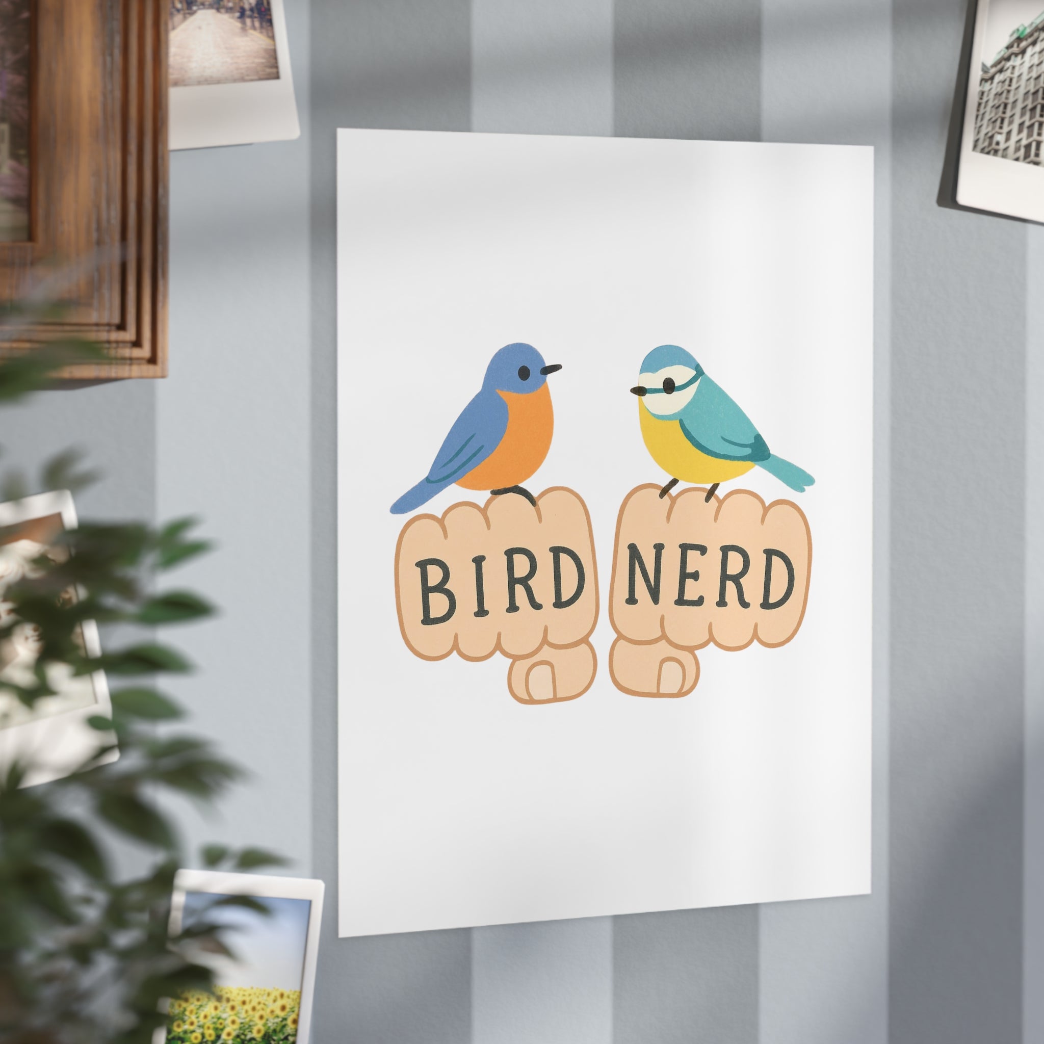 Bird Nerd Unframed Prints, Nature Lover Artwork, Bird Decor, Gift for Birdwatchers, Cute Wall Art for Home Birding gift knuckle, tattoos