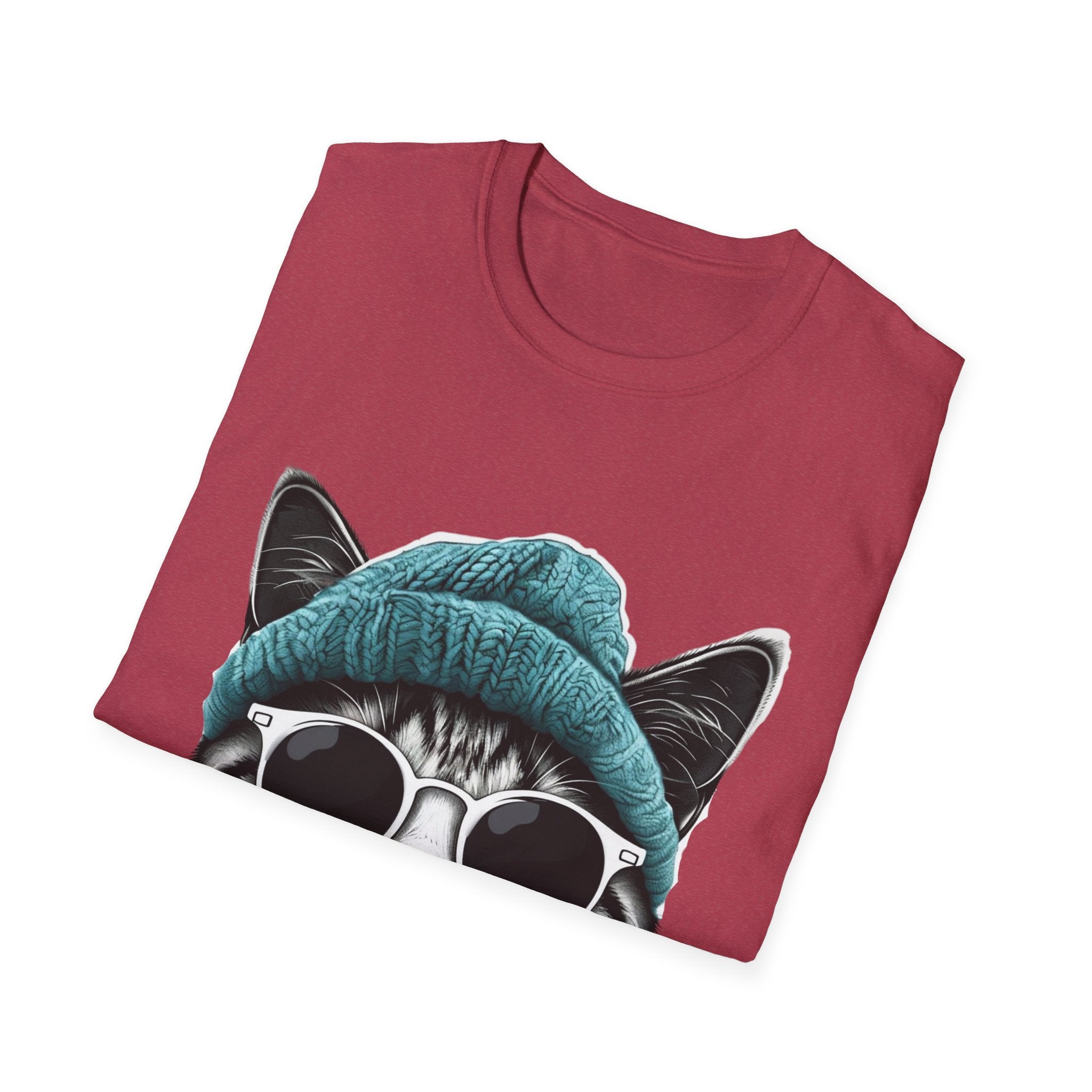 Cool cat with a Knit Cap Cat lovers gift unisex tshirt