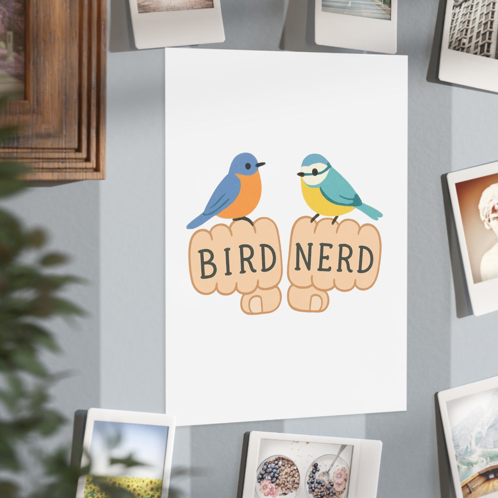 Bird Nerd Unframed Prints, Nature Lover Artwork, Bird Decor, Gift for Birdwatchers, Cute Wall Art for Home Birding gift knuckle, tattoos