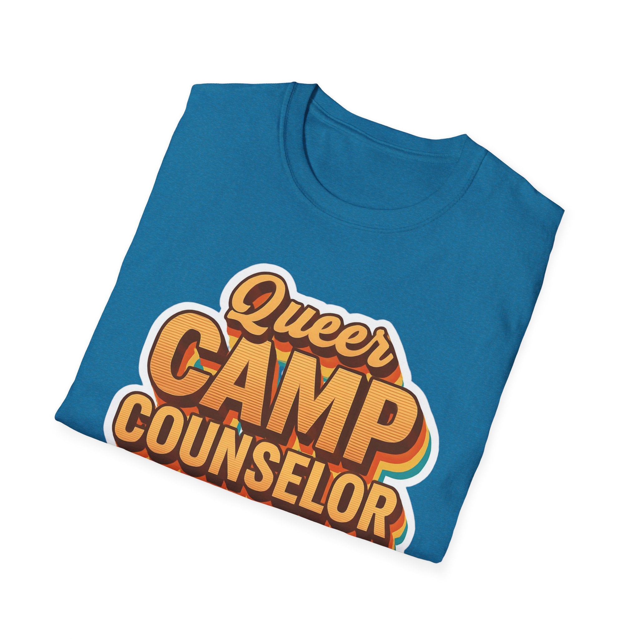 Queer Camp Counselor T-Shirt, LGBTQ Pride Tee, Rainbow Graphic Shirt, Summer Camp Theme Top, Gender Neutral Clothing Ptown carnival