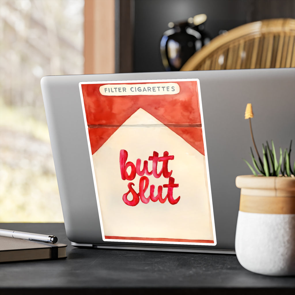 Butt Slut smoker Playful Vinyl Decals for Fun Decor, Funny Stickers for Gifts, Humorous Art, Unique Party Favors, Quirky Home Accessories