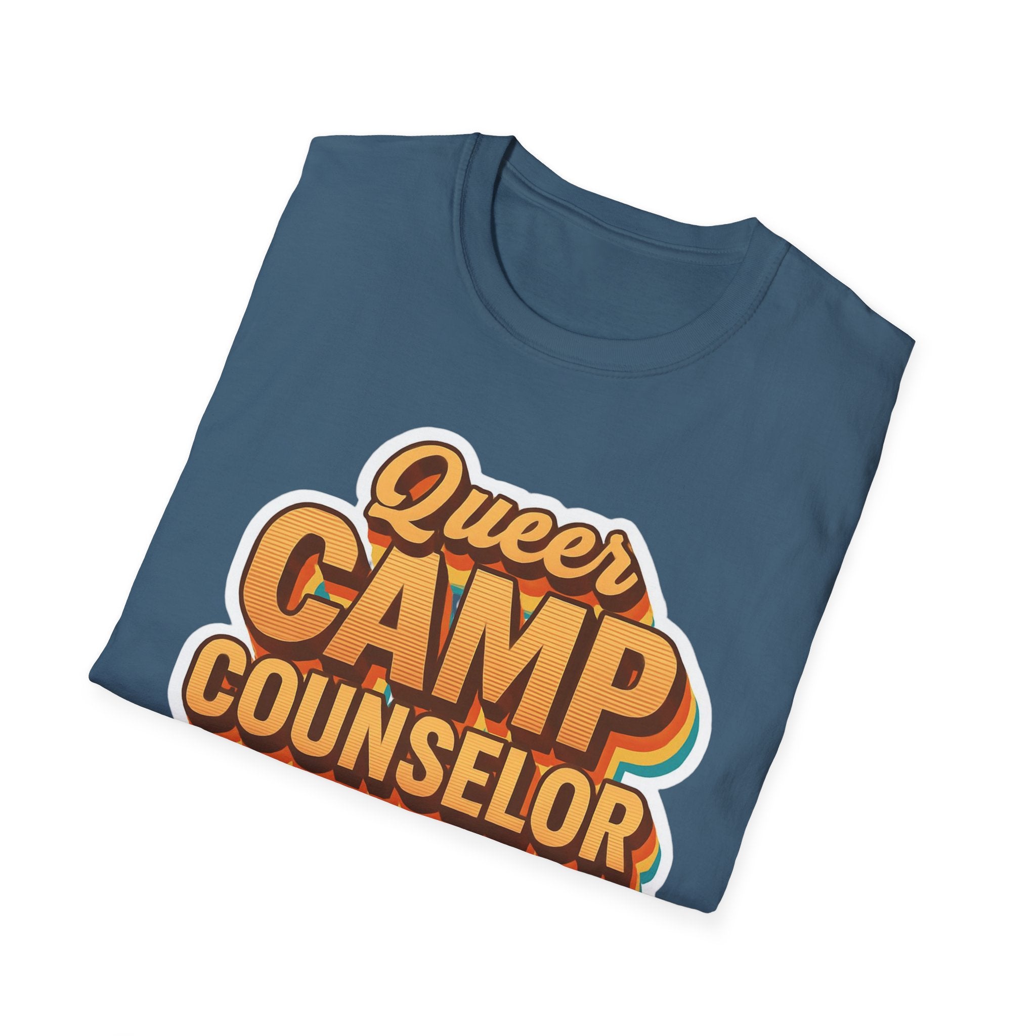 Queer Camp Counselor T-Shirt, LGBTQ Pride Tee, Rainbow Graphic Shirt, Summer Camp Theme Top, Gender Neutral Clothing Ptown carnival