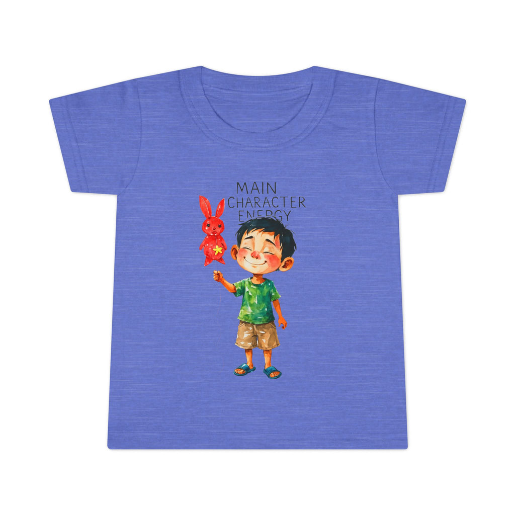 Main Character Energy boys Playful Toddler T-Shirt with Bunny Cute Kids Tee, Fun Spring Outfit, Perfect Birthday Gift,  Adventure Wear