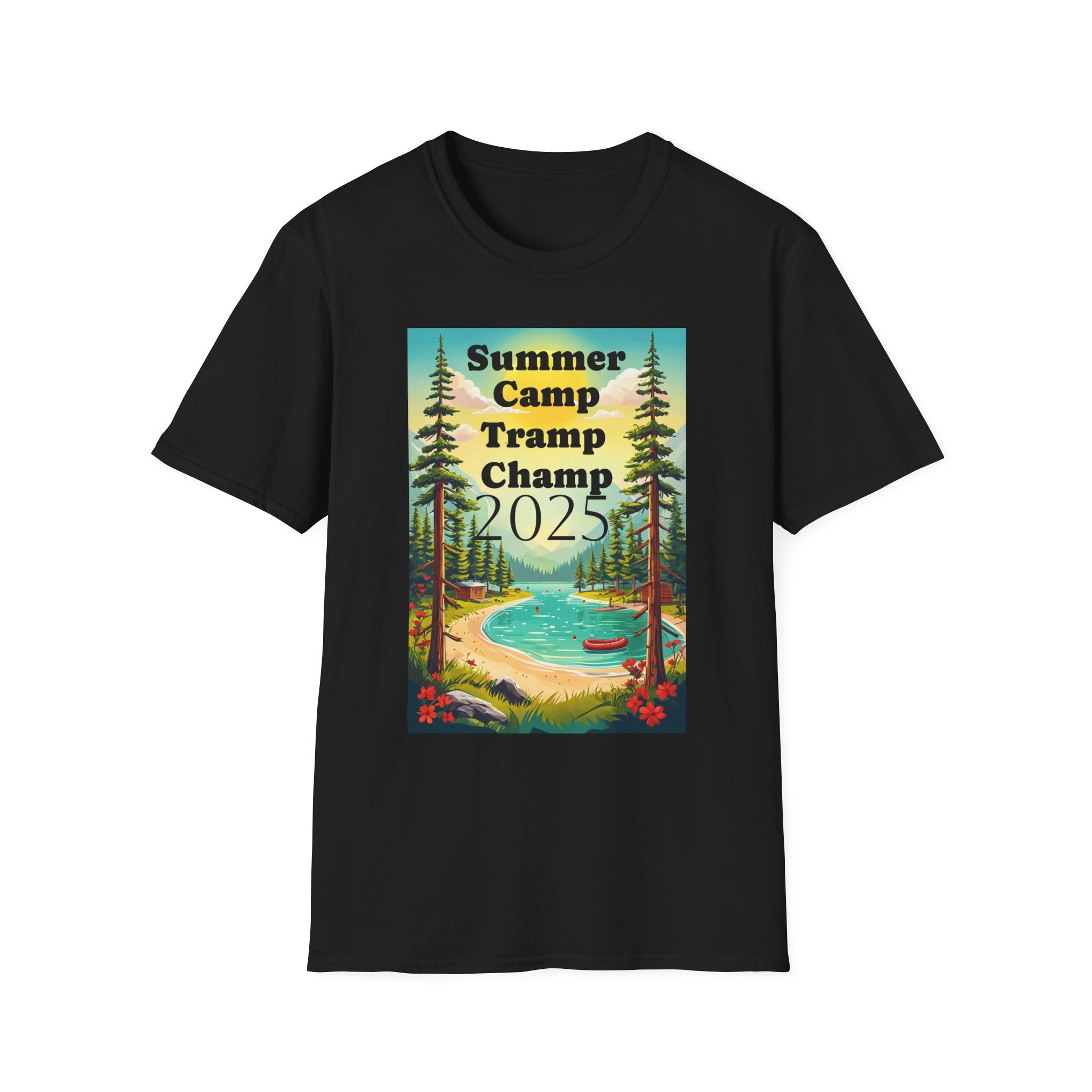 Unisex Summer Camp T-Shirt, Fun Camp Tee, Outdoor Adventure Shirt, Camping Gift, Tramp Champ Apparel, 2025 Summer Tees