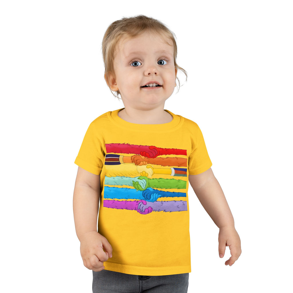Rainbow Unity Toddler T-Shirt, Pride Tee, Kids Equality Shirt, Colorful Love Top, LGBTQ+ Support Apparel, Cute Gift for Toddlers