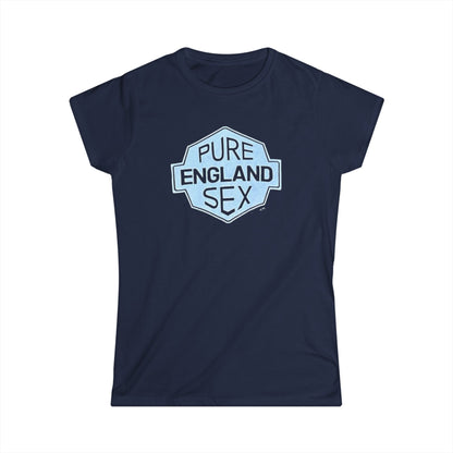 Pure England Sex Tee, Casual Women's Shirt, Funny Graphic Top, Gift for Her, Summer Fashion, Trendy Softstyle Tee white lotus