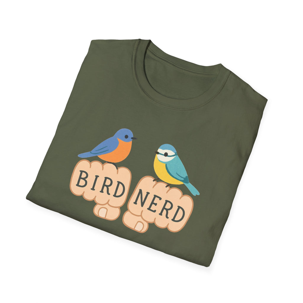 Bird Nerd Unisex Softstyle T-Shirt, Perfect for Bird Lovers, Nature Enthusiasts, Gift for Birdwatchers, Casual Wear,  Apparel bird gift