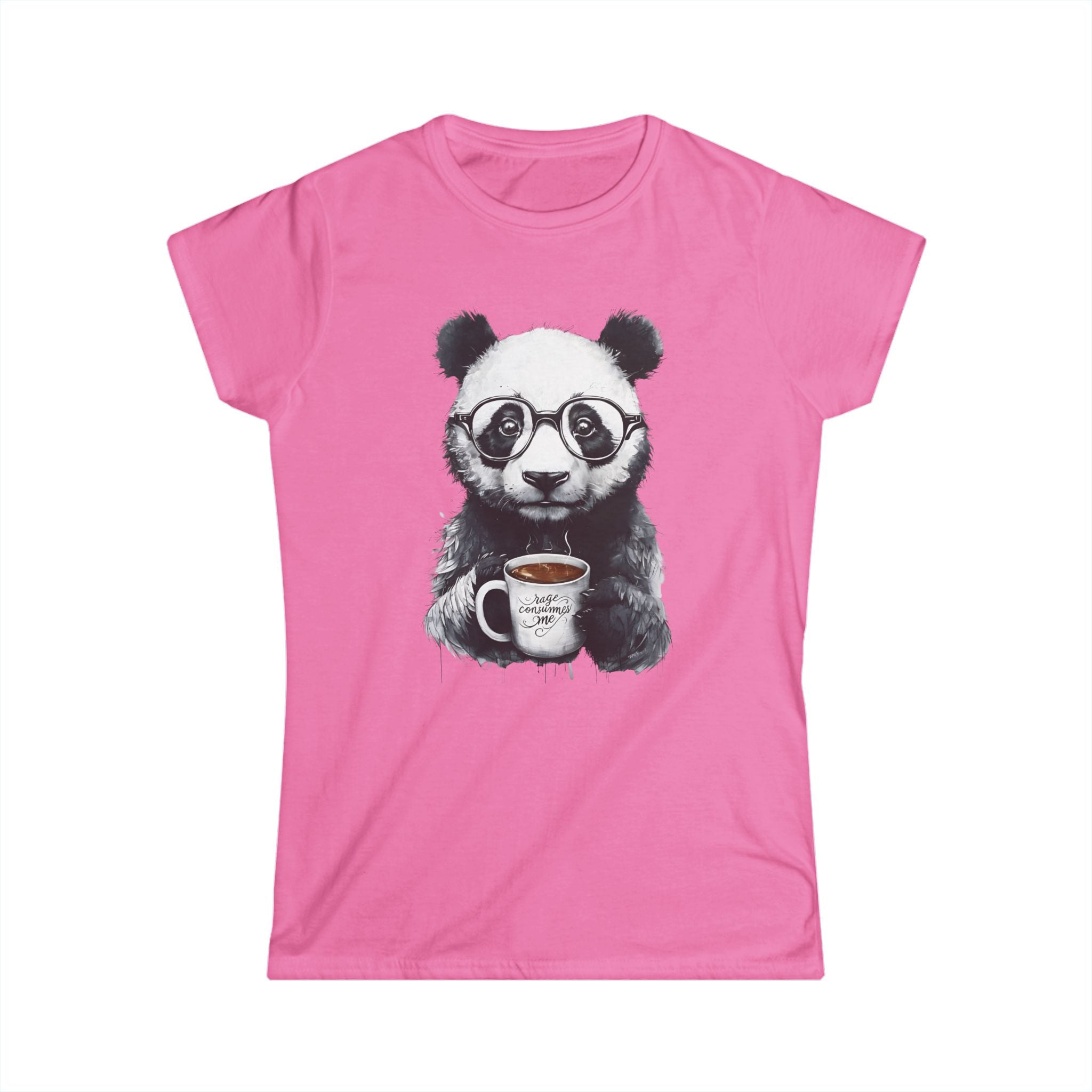 Rage consumes me panda T-Shirt, Women's Graphic Tee, Softstyle Top, Cute Animal Shirt, Funny Panda Gift