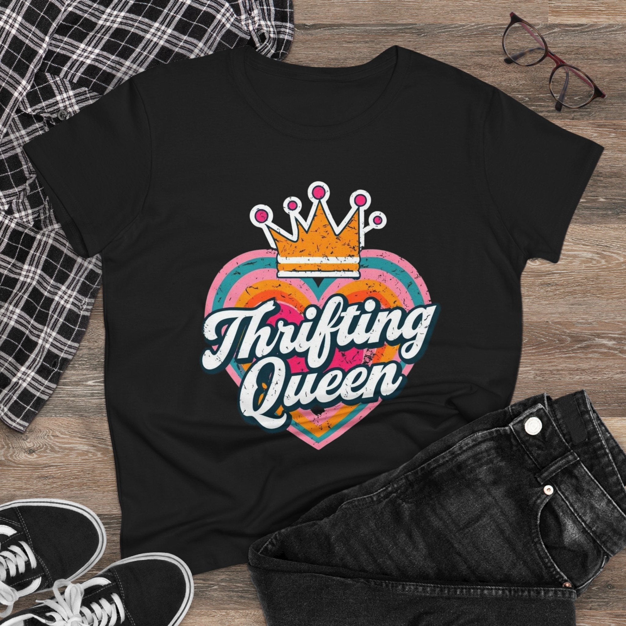 T-Shirt, Thrifting Queen, Upcycle, Recycle, Reuse, Vintage, Women's Tee Shirt