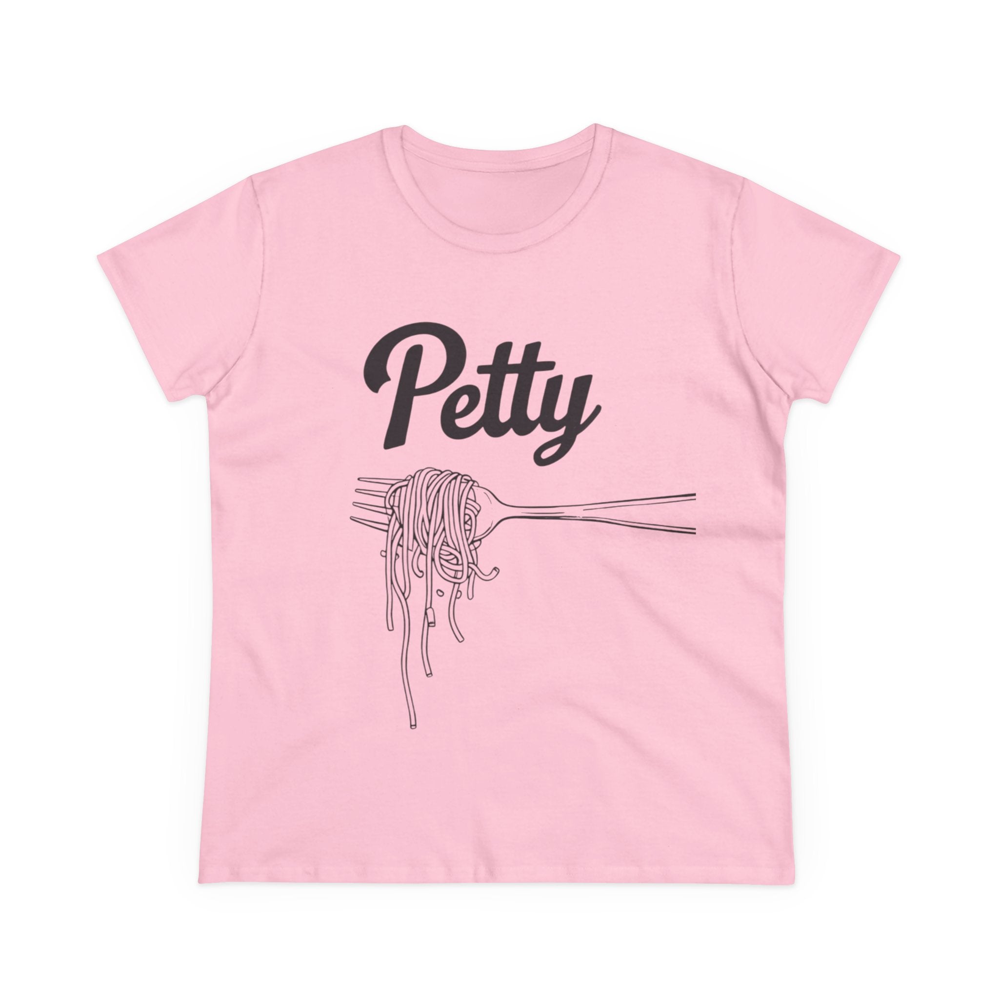 Petty spaghetti Women's Cotton Tee, Funny Graphic Tee, Casual Shirt, Gift for Foodies, Birthday Gift, Quirky Apparel gift for her