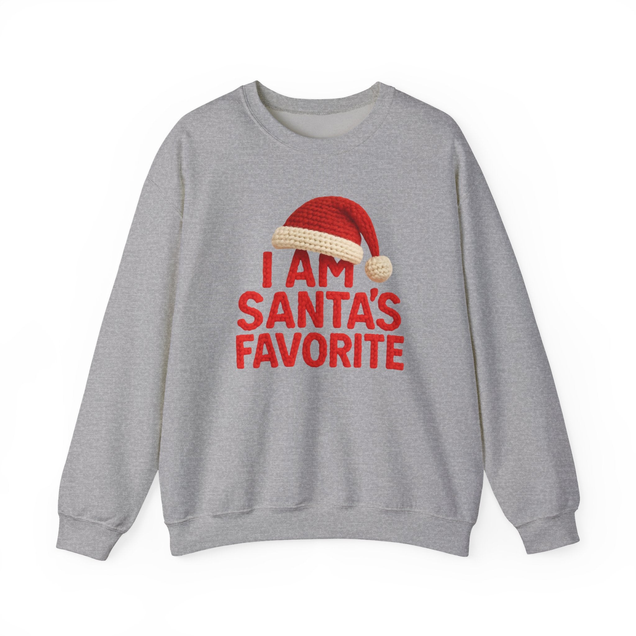 Christmas Sweatshirt - "I Am Santa's Favorite" Festive Crewneck printed