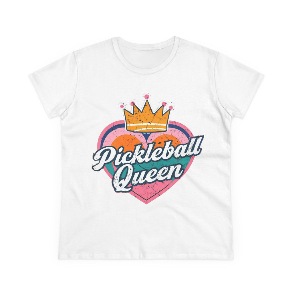 Pickleball Queen Cotton Tee - Perfect for Sports Lovers, Gifts for Her, Summer Fun, Activewear, Casual Style crown paddle queen