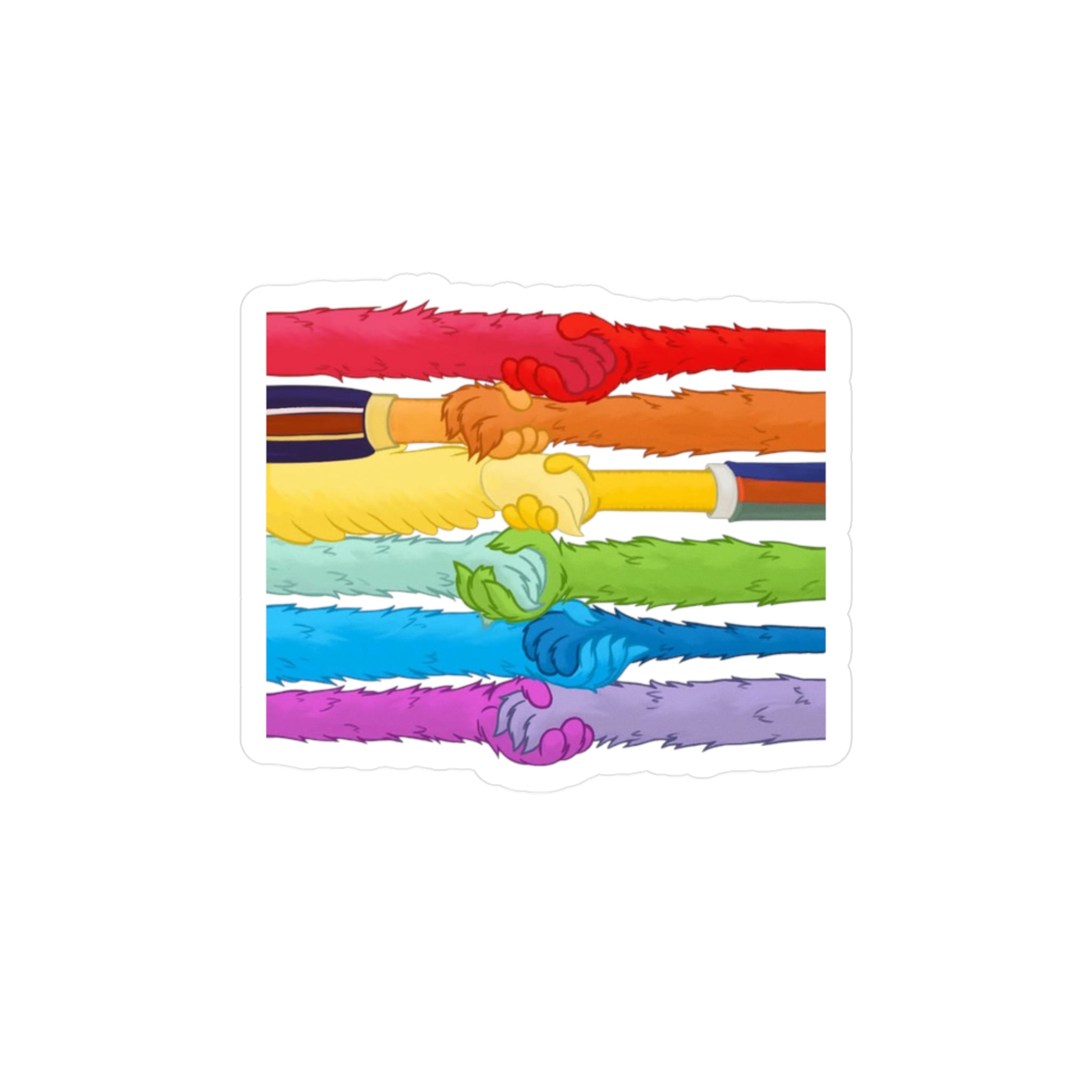Kindness and diversity matter! Colorful Pride LGBTQ+ anti trump  Colorful Handshake Vinyl Decals, Stickers, Laptop Pride, Friendship Gifts