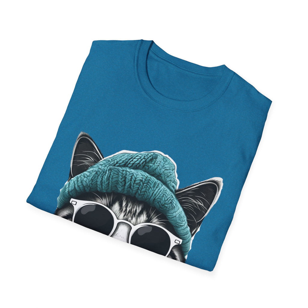 Cool cat with a Knit Cap Cat lovers gift unisex tshirt