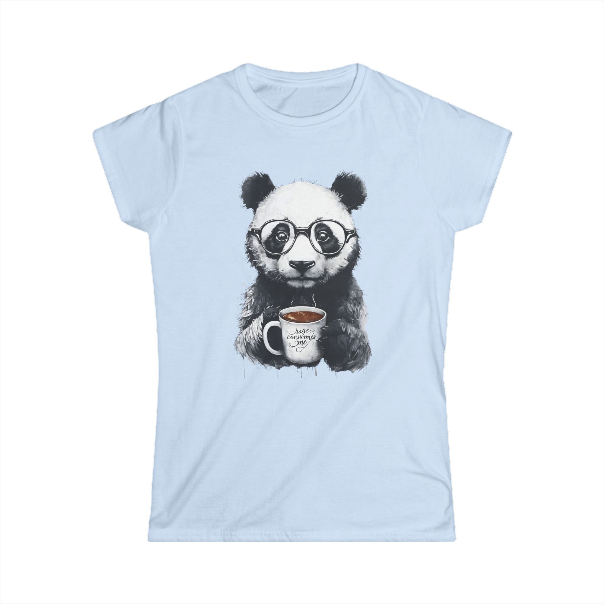 Rage consumes me panda T-Shirt, Women's Graphic Tee, Softstyle Top, Cute Animal Shirt, Funny Panda Gift