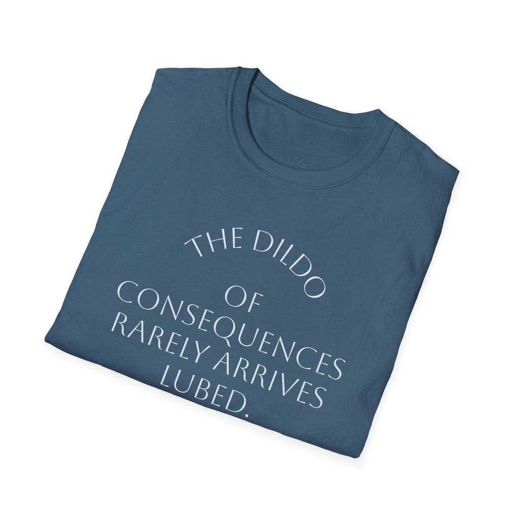 Bad Karma Unisex Softstyle T-Shirt, Humorous Dildo of Consequences Tee, Sarcastic Graphic Shirt, Novelty Gift Apparel, Unisex Tshirt