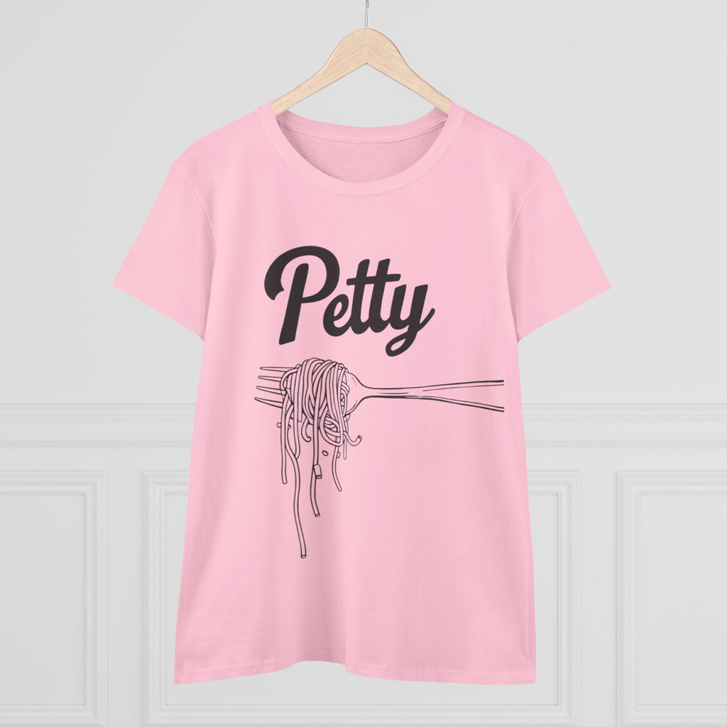 Petty spaghetti Women's Cotton Tee, Funny Graphic Tee, Casual Shirt, Gift for Foodies, Birthday Gift, Quirky Apparel gift for her
