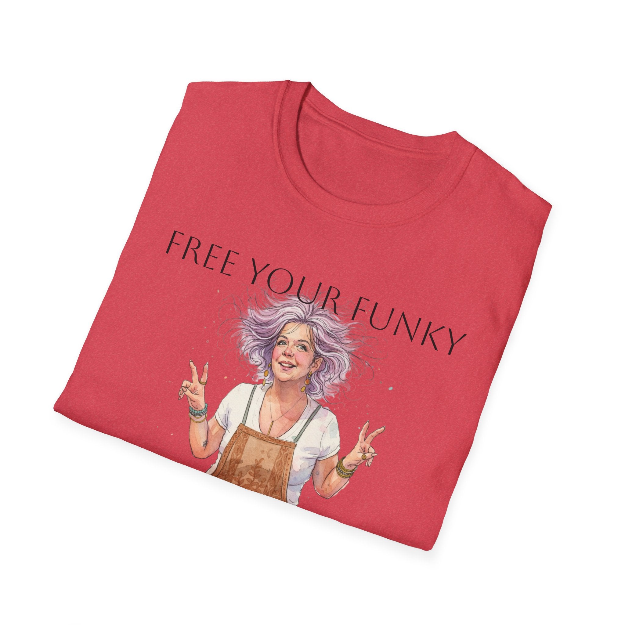 T-Shirt — “Free Your Funky” Peace-Sign Boho Woman Graphic Tee