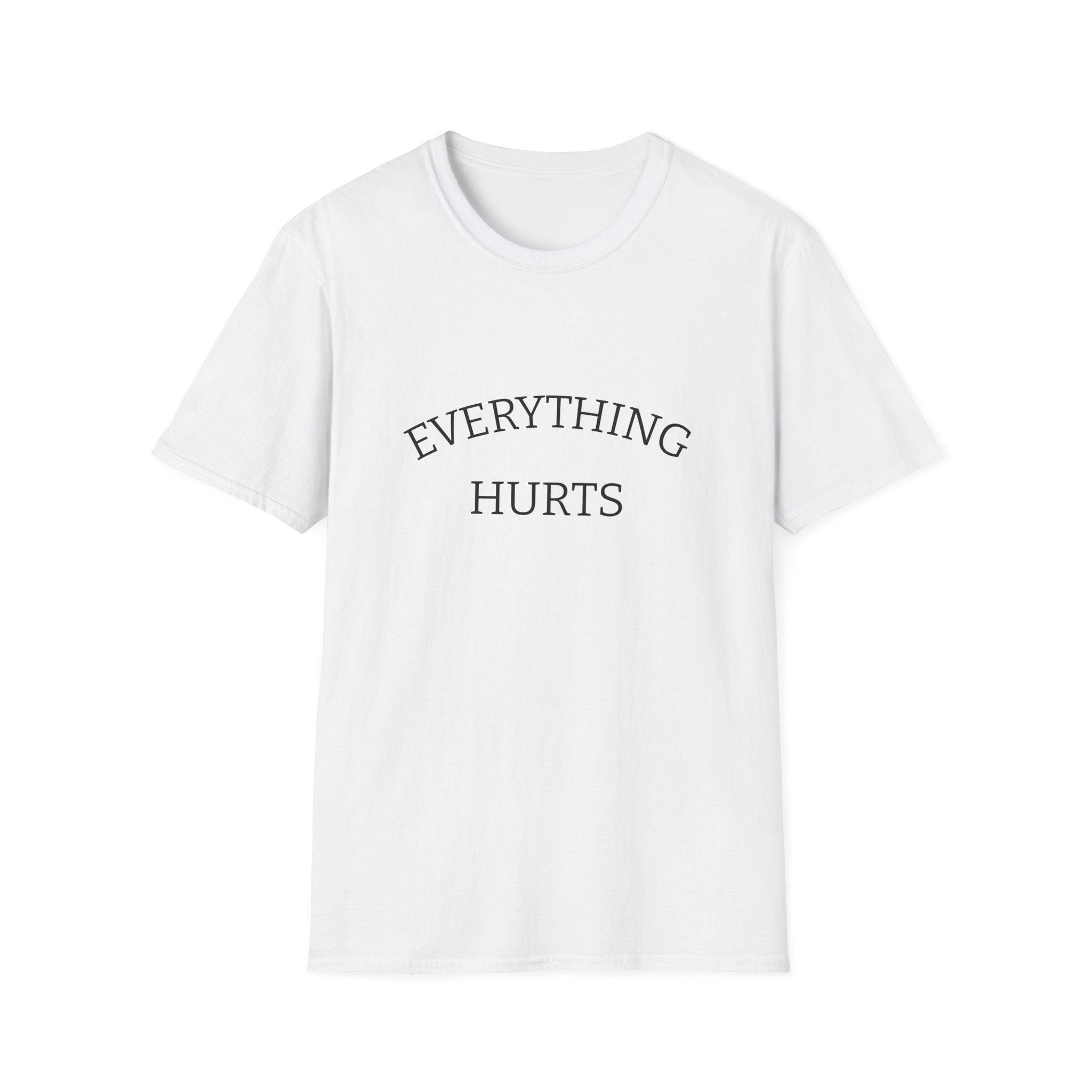 Everything Hurts Funny Workout Fitness gym Unisex Softstyle T-Shirt, Retirement Gift, Getting Old, Fitness Gift aches and pains