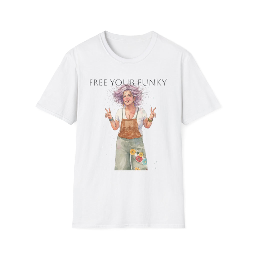 T-Shirt — “Free Your Funky” Peace-Sign Boho Woman Graphic Tee