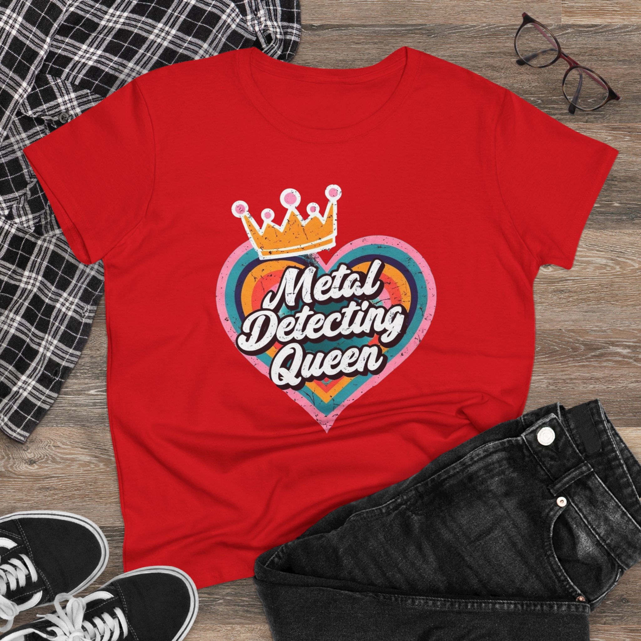 Metal Detecting Queen T-Shirt, Fun Tee for Hobbyists, Gift for Treasure Hunters, Everyday Casual Wear, Perfect for Outdoors