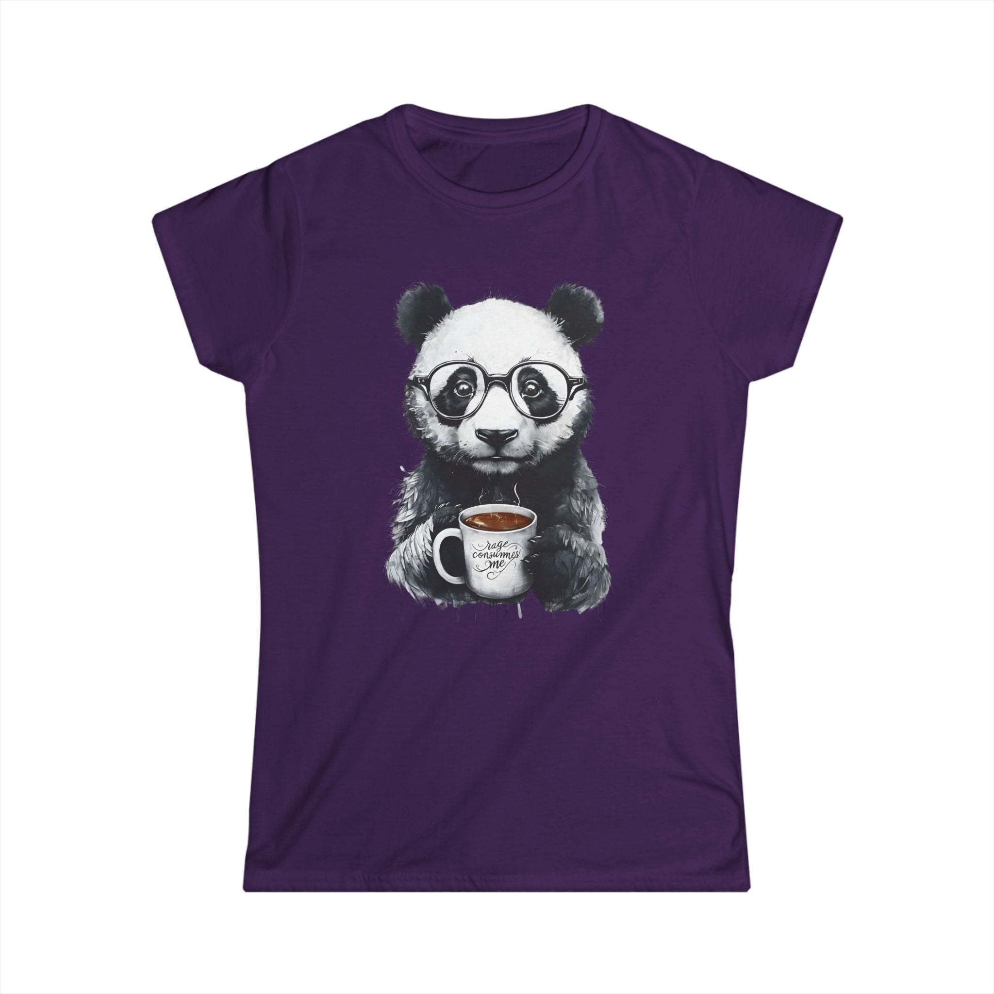 Rage consumes me panda T-Shirt, Women's Graphic Tee, Softstyle Top, Cute Animal Shirt, Funny Panda Gift