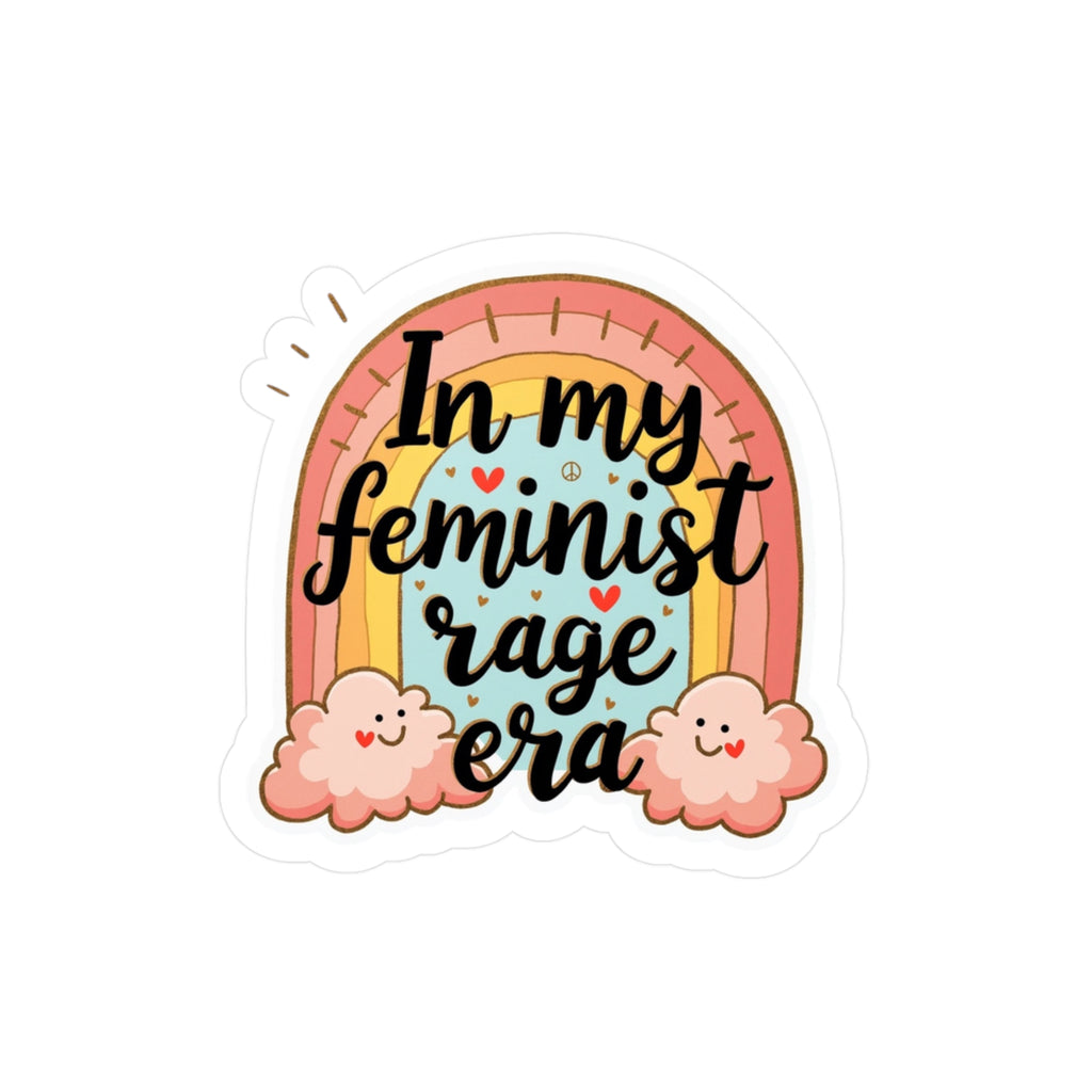 in my feminist, rage era, water bottle sticker feminist Rage Era Kiss-Cut Vinyl Decals