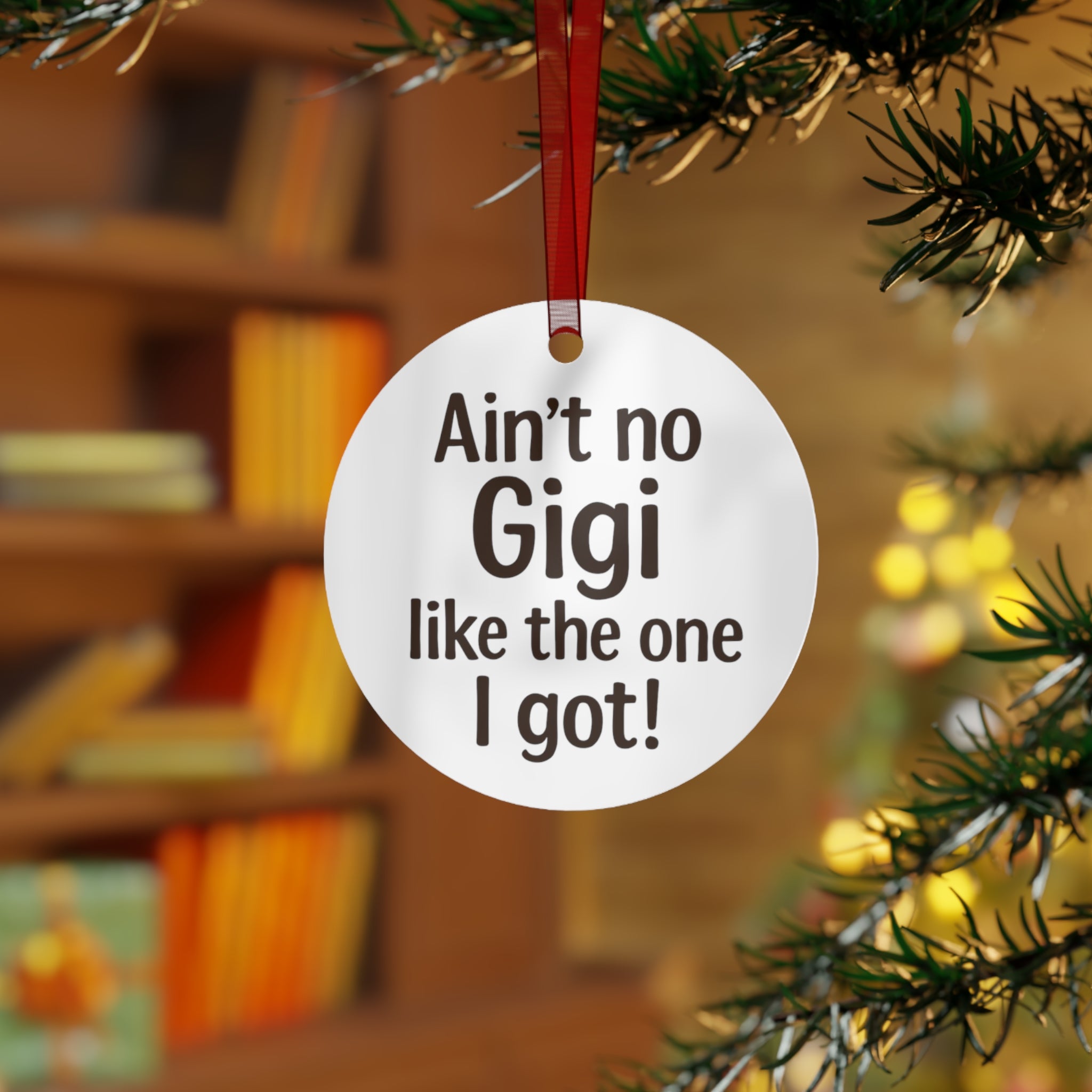Festive personalized gift.  Metal Ornaments add a name! Nana, Mimi you decide.