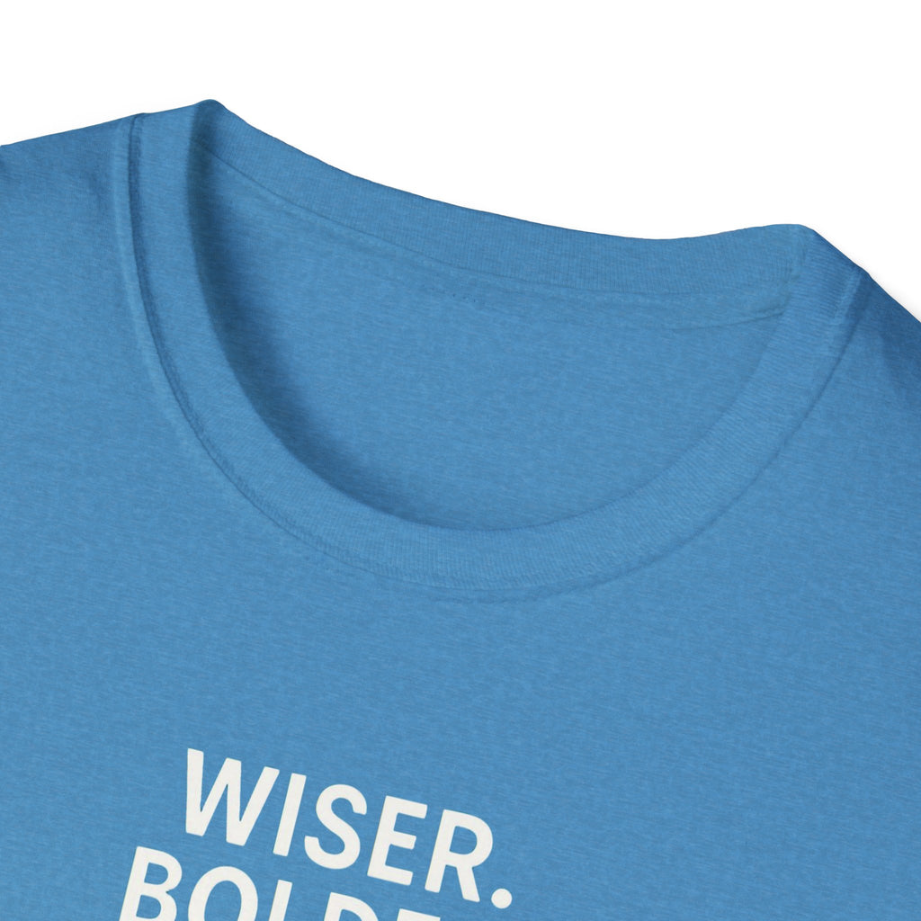 Menopause Transformation Unisex Softstyle T-Shirt, Wiser Bolder Hotter Literally, Hot Flash Tee, Gift for Women, Funny Menopausal Shirt