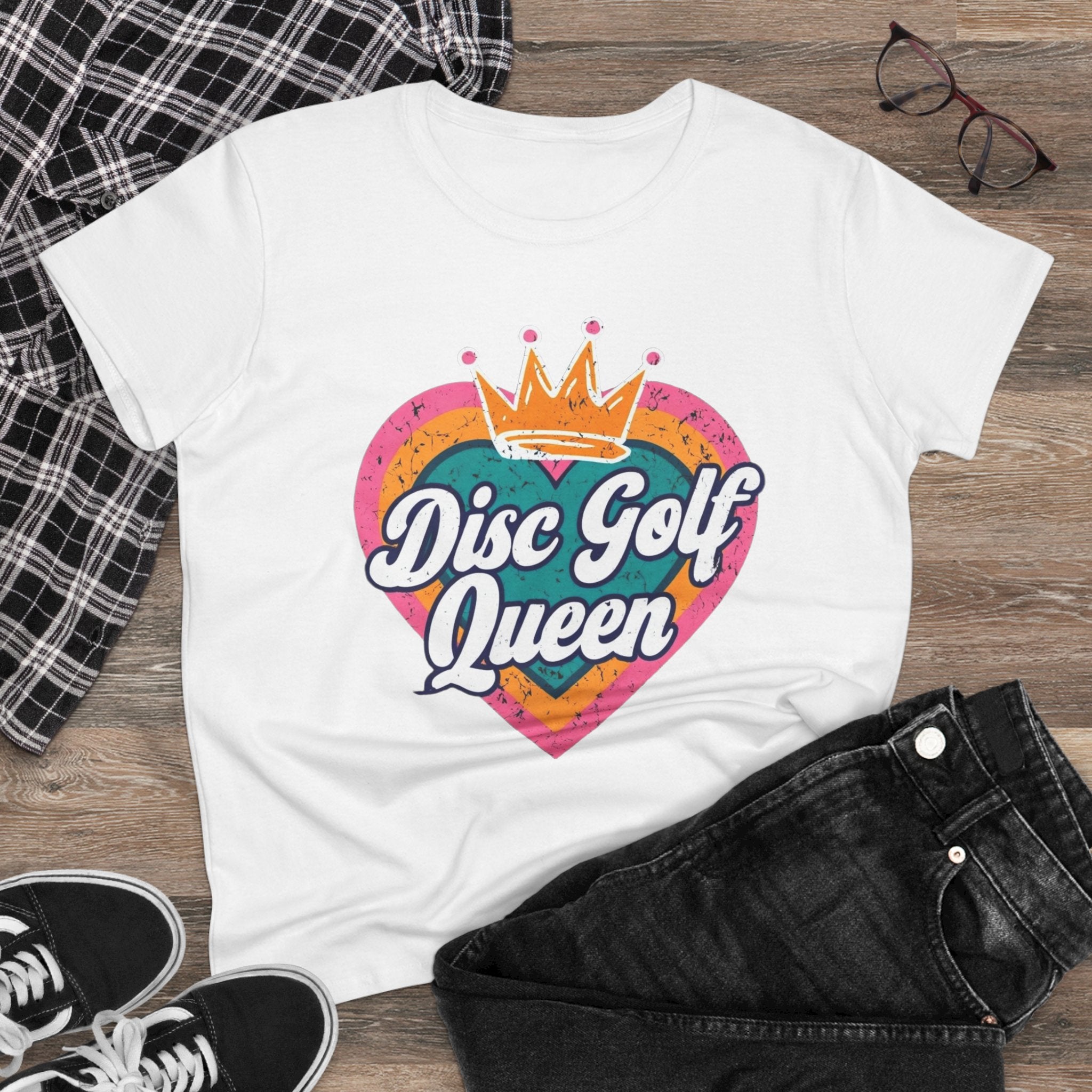 Disc Golf Queen Women's Tee, Fun Disc Golf T-Shirt, Sporty Graphic Tee, Gift for Disc Golf Lovers, Casual Outfit, Summer Wardrobe