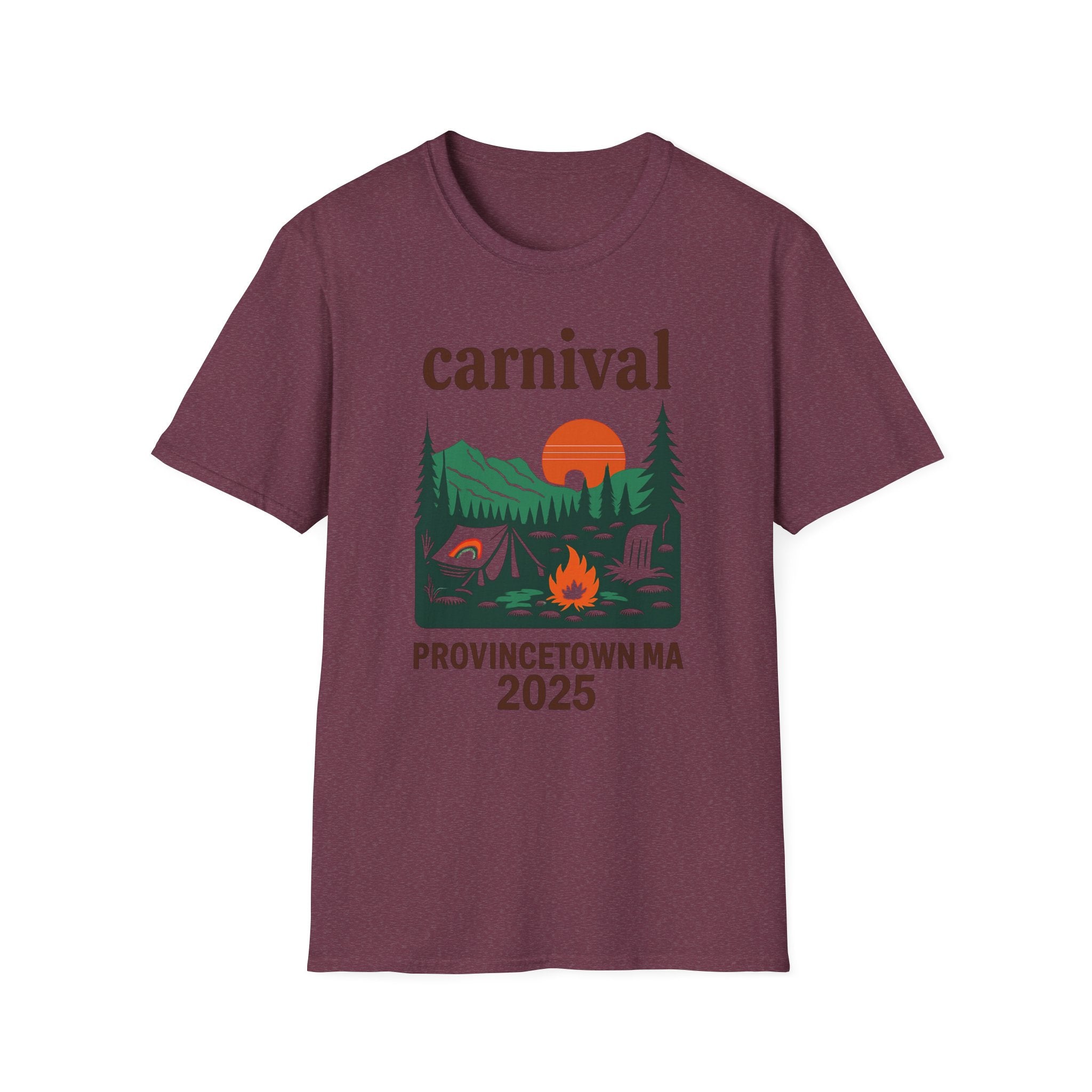Vintage Camping Graphic T-Shirt, carnival rainbow Unisex Outdoor Tee, Nature Lover Gift, Festival , Retro Hiking Shirt, Carnival 2023 Merch