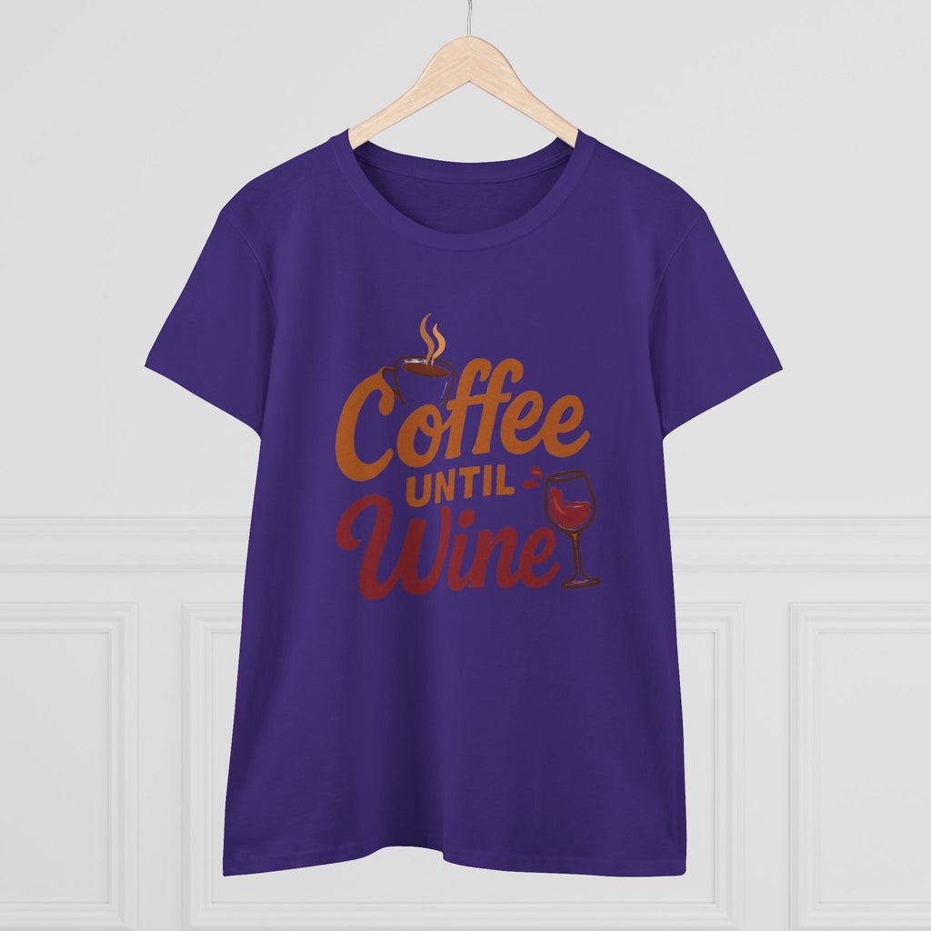 Coffee until wine tshirt coffee lovers wine lovers gift for her cozy, Women's Tee, Graphic Tee, Coffee Shirt, Wine Shirt, Funny Shirt