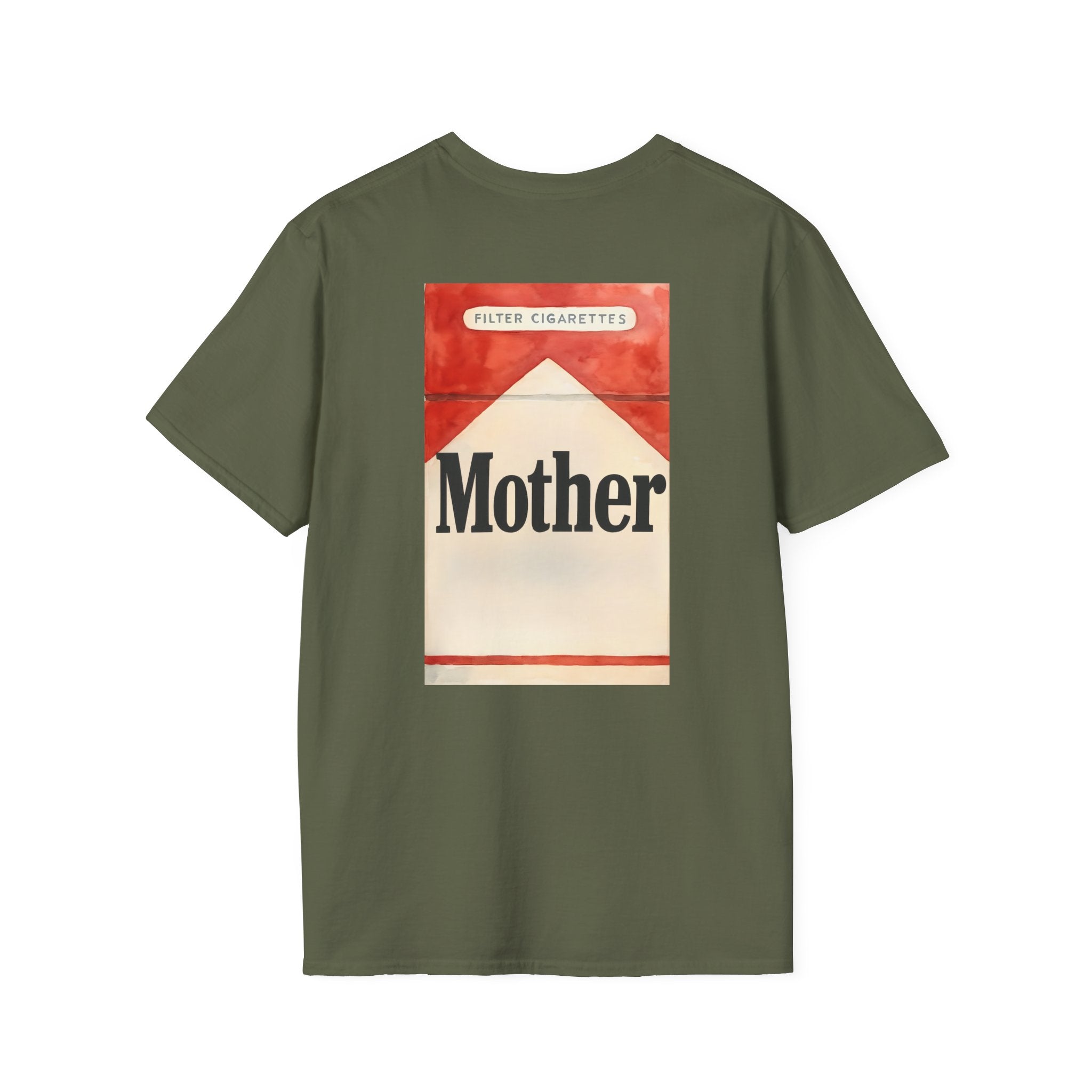 Vintage Cigarette Pack Unisex T-Shirt printed on back