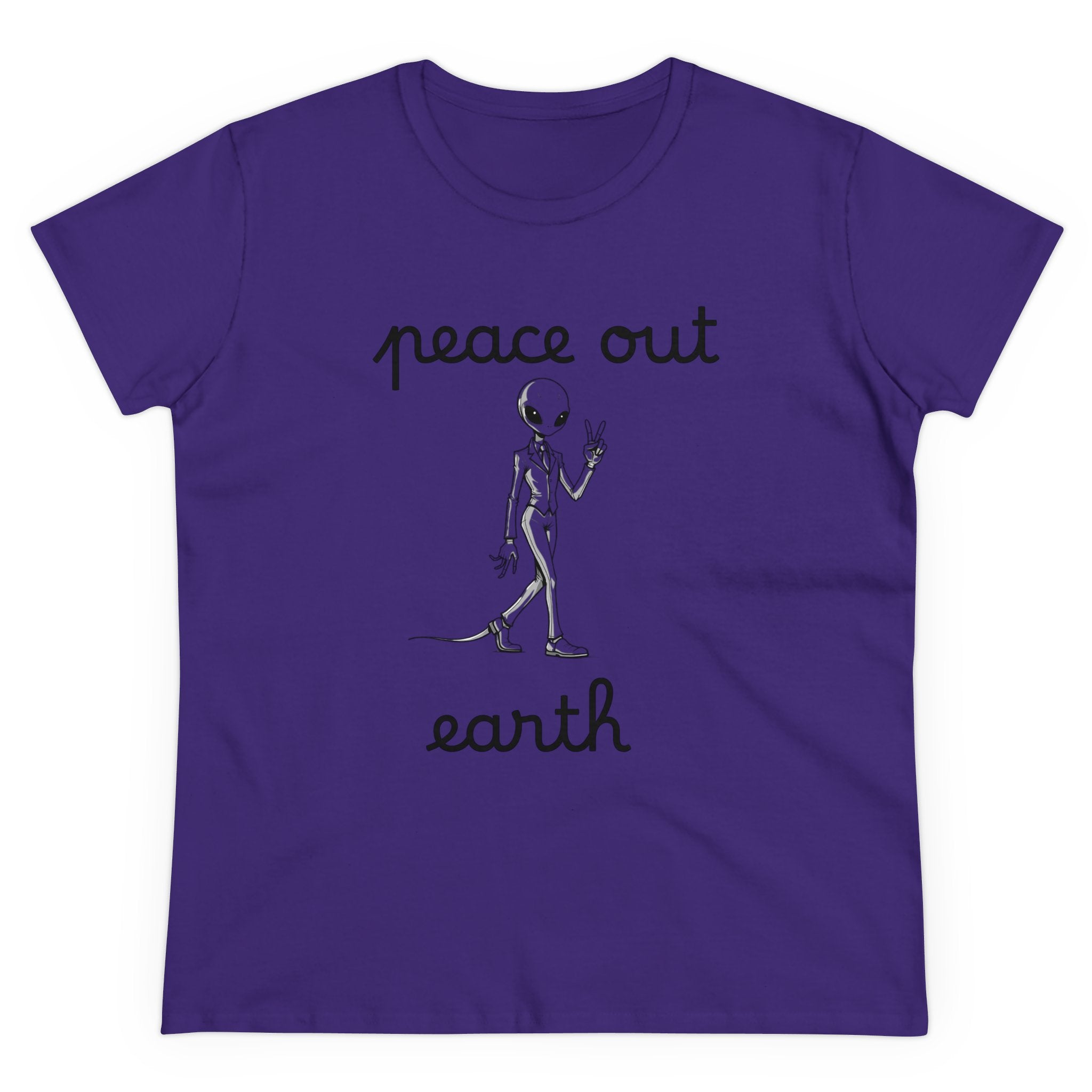 T-Shirt, Peace Out Earth design, Women's Graphic Tee, Casual Shirt, Soft Cotton Top, Boho Style Clothing