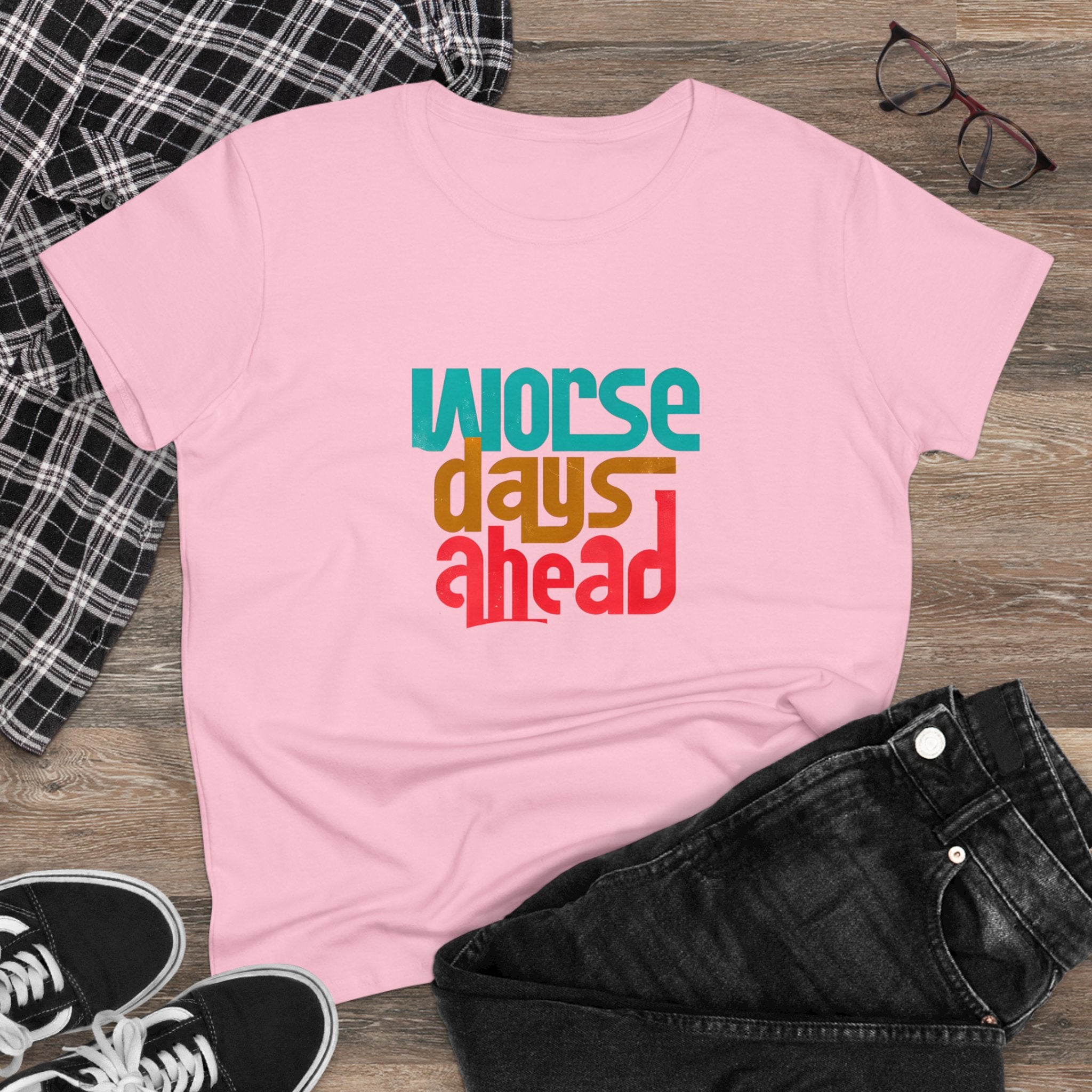 Worse Days Ahead Graphic Tee, Funny T-Shirt, Sarcastic Women's Shirt, Casual Cotton Tee, Introvert Gift, Minimalist Top