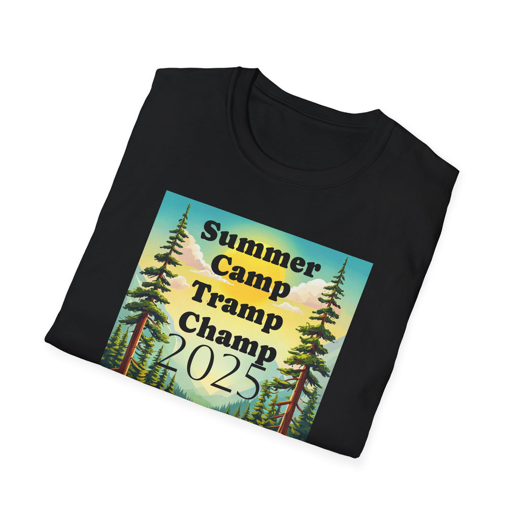 Unisex Summer Camp T-Shirt, Fun Camp Tee, Outdoor Adventure Shirt, Camping Gift, Tramp Champ Apparel, 2025 Summer Tees