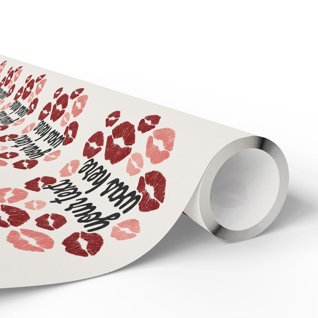 Personalized Any Name Kiss Print Wrapping Paper - Romantic Gift Wrap for Valentine's Day & Special Occasions grandparents aunts gifts for him