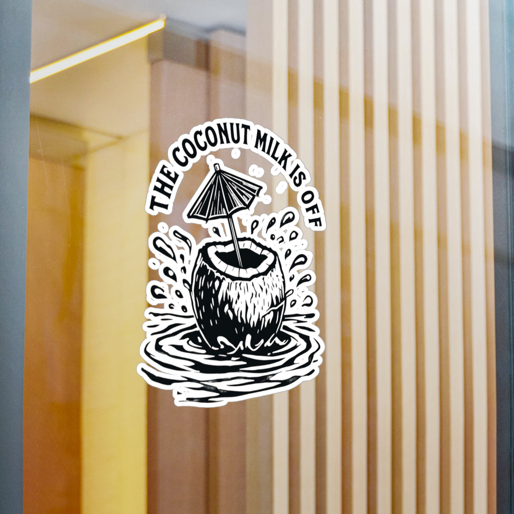 Coconut Milk Vinyl Decals - Fun Tropical Decor for Laptops & Water Bottles, Aesthetic Stickers for Home, Beach Lover Gift, Summer Vibes