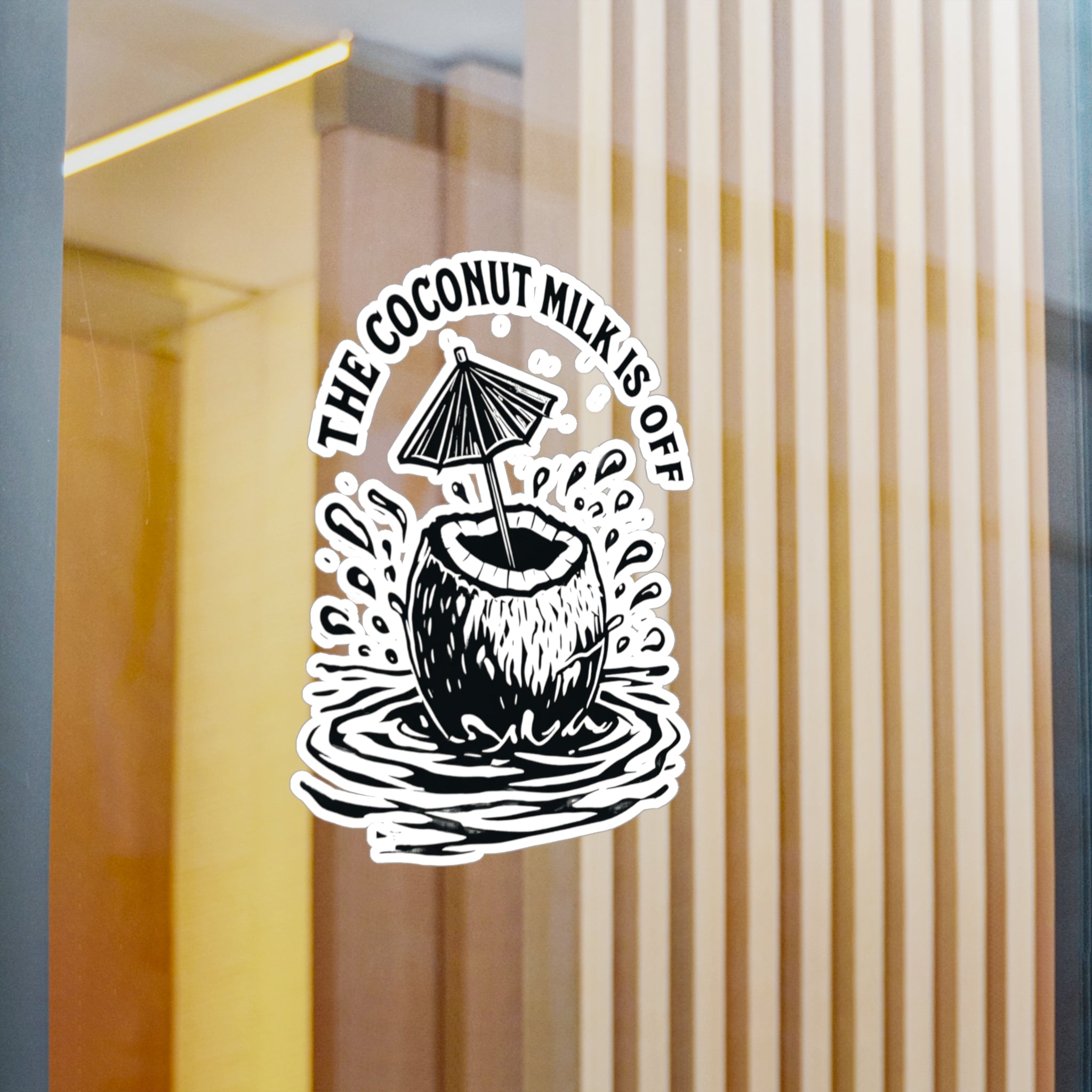 Coconut Milk Vinyl Decals - Fun Tropical Decor for Laptops & Water Bottles, Aesthetic Stickers for Home, Beach Lover Gift, Summer Vibes