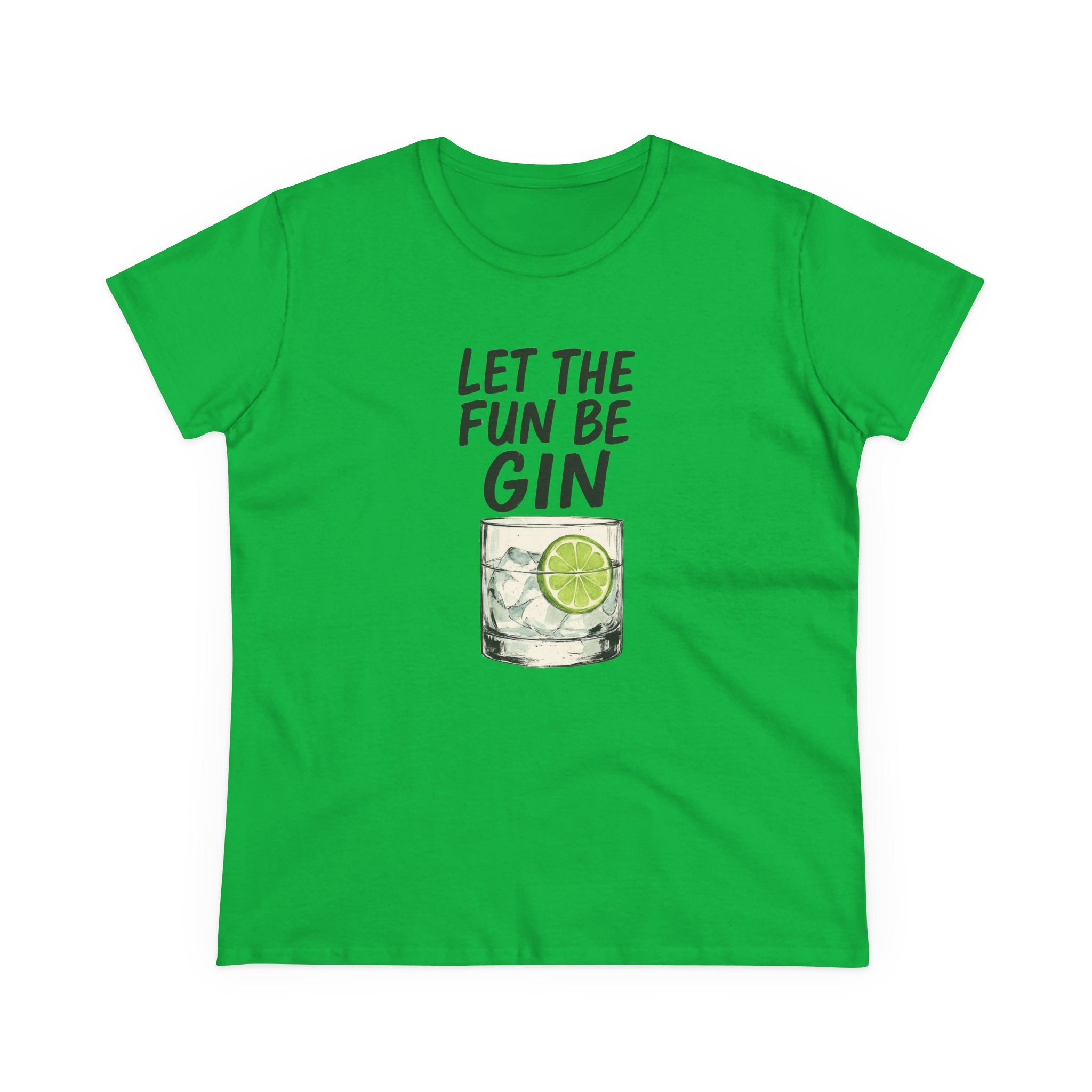 Let the Fun Be Gin Summer Party Cocktail Gift, Womans Tee, Graphic Top, Cotton Shirt, Funny Drinking Tee Gin and Tonic