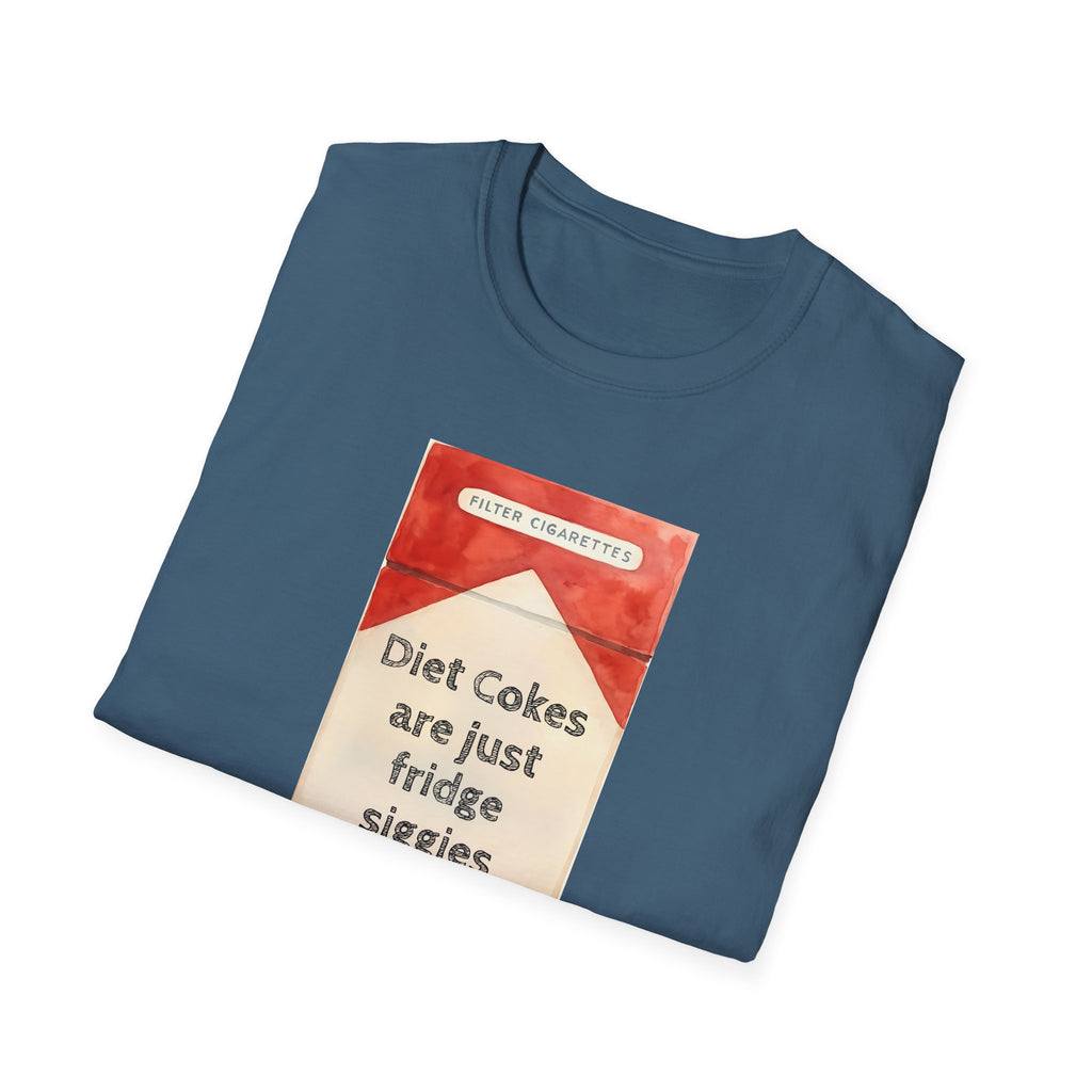 Retro Cool Diet Cola Unisex Softstyle T-Shirt, Fridge Siggies Smokers Gift Tee, Vintage Soda Pop Shirt smoker gift reds