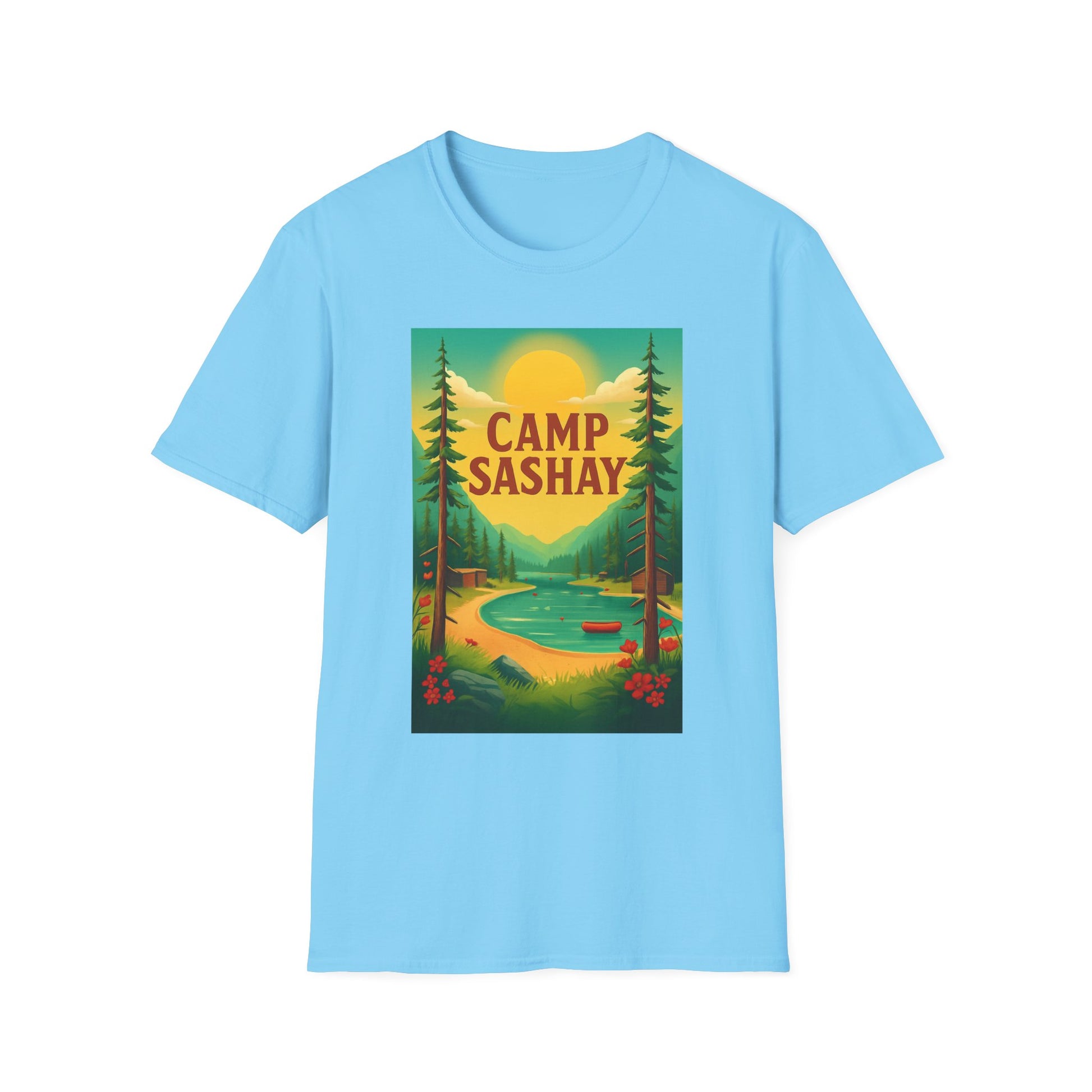 Camp Sashay carnival Unisex Softstyle T-Shirt, Vintage Camping Tee, Outdoor Adventure Shirt, Summer Vibes T-Shirt, Gift for Nature Lovers