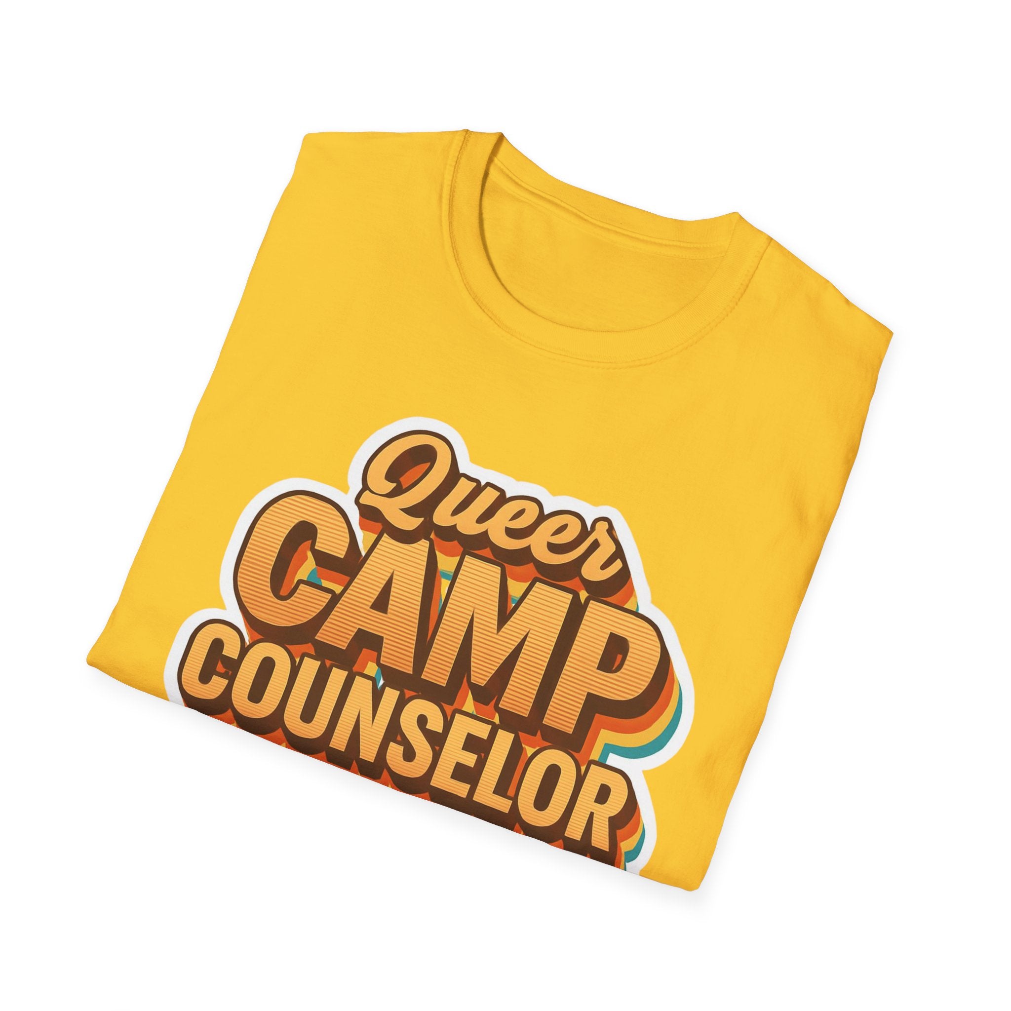 Queer Camp Counselor T-Shirt, LGBTQ Pride Tee, Rainbow Graphic Shirt, Summer Camp Theme Top, Gender Neutral Clothing Ptown carnival