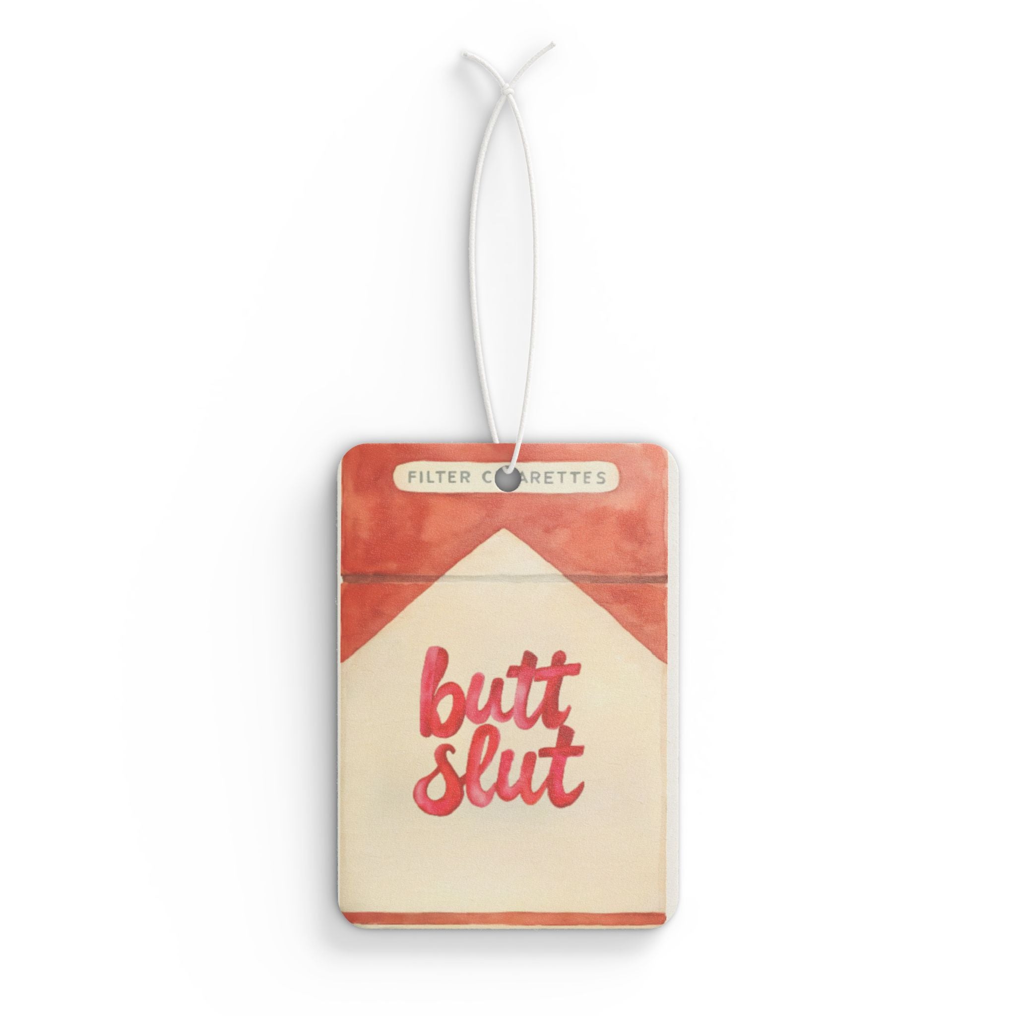 Novelty Car Air Freshener — "Butt Slut" Retro Cigarette Pack Design
