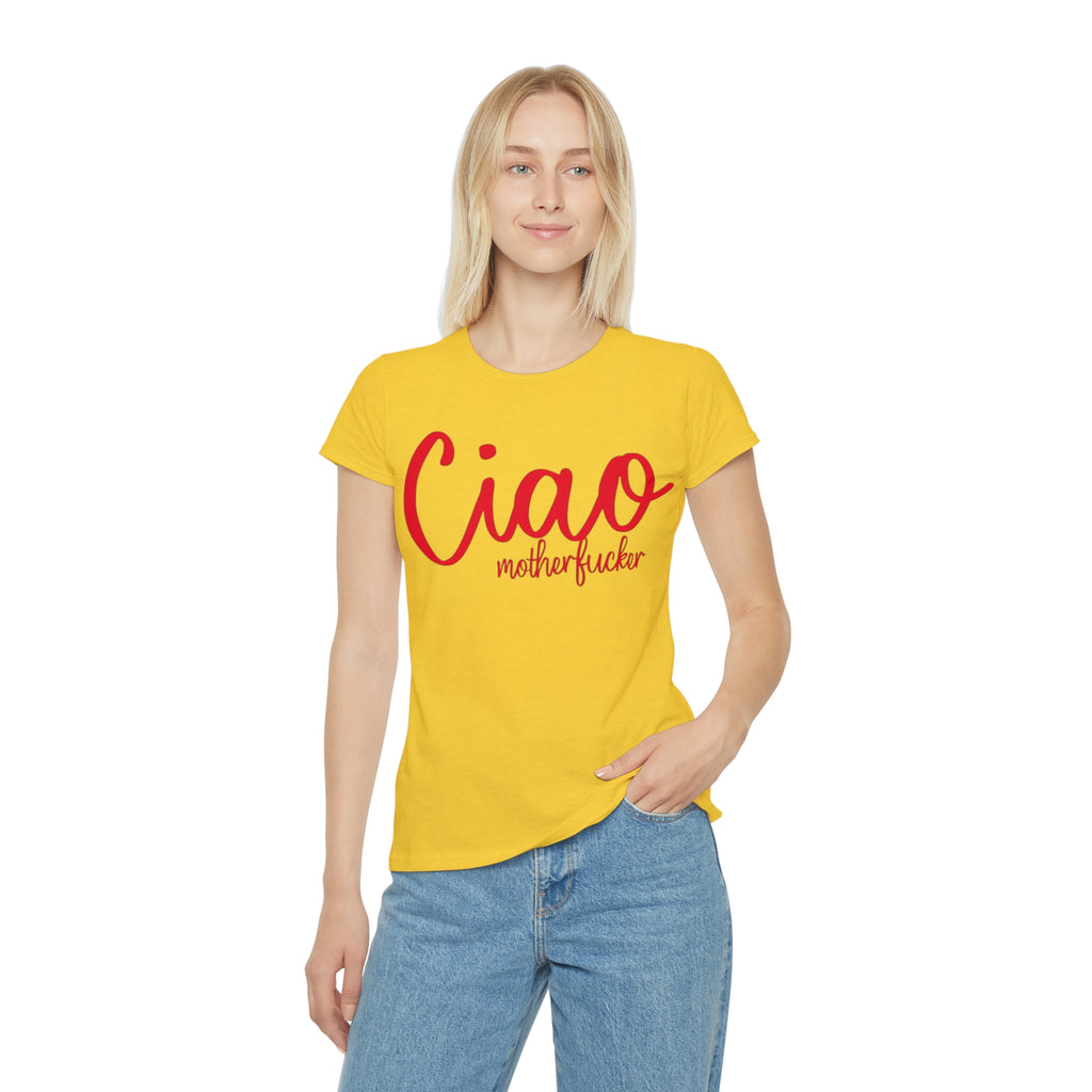 T-Shirt, Ciao MF fun edgy Italian goodbye and hello, Women's Shirt, Graphic Tee, Trendy Top, Streetwear gift for her