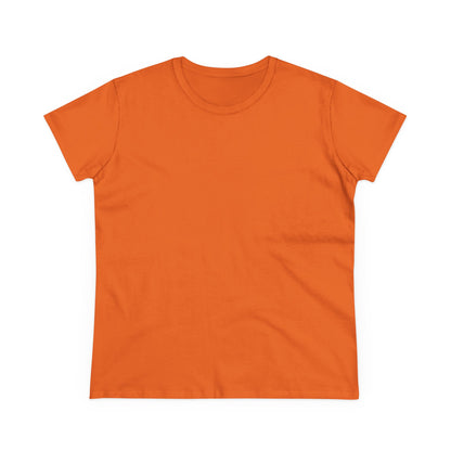 Artistic Goldfish Graphic Women's Midweight Cotton Tee koi On back of tee