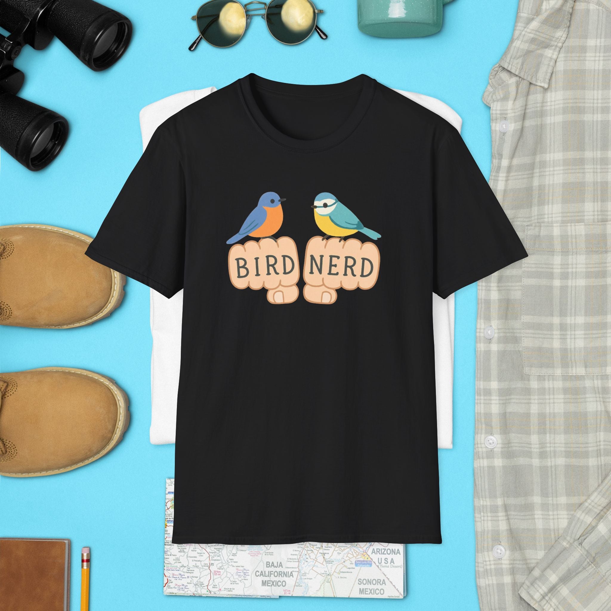 Bird Nerd Unisex Softstyle T-Shirt, Perfect for Bird Lovers, Nature Enthusiasts, Gift for Birdwatchers, Casual Wear,  Apparel bird gift