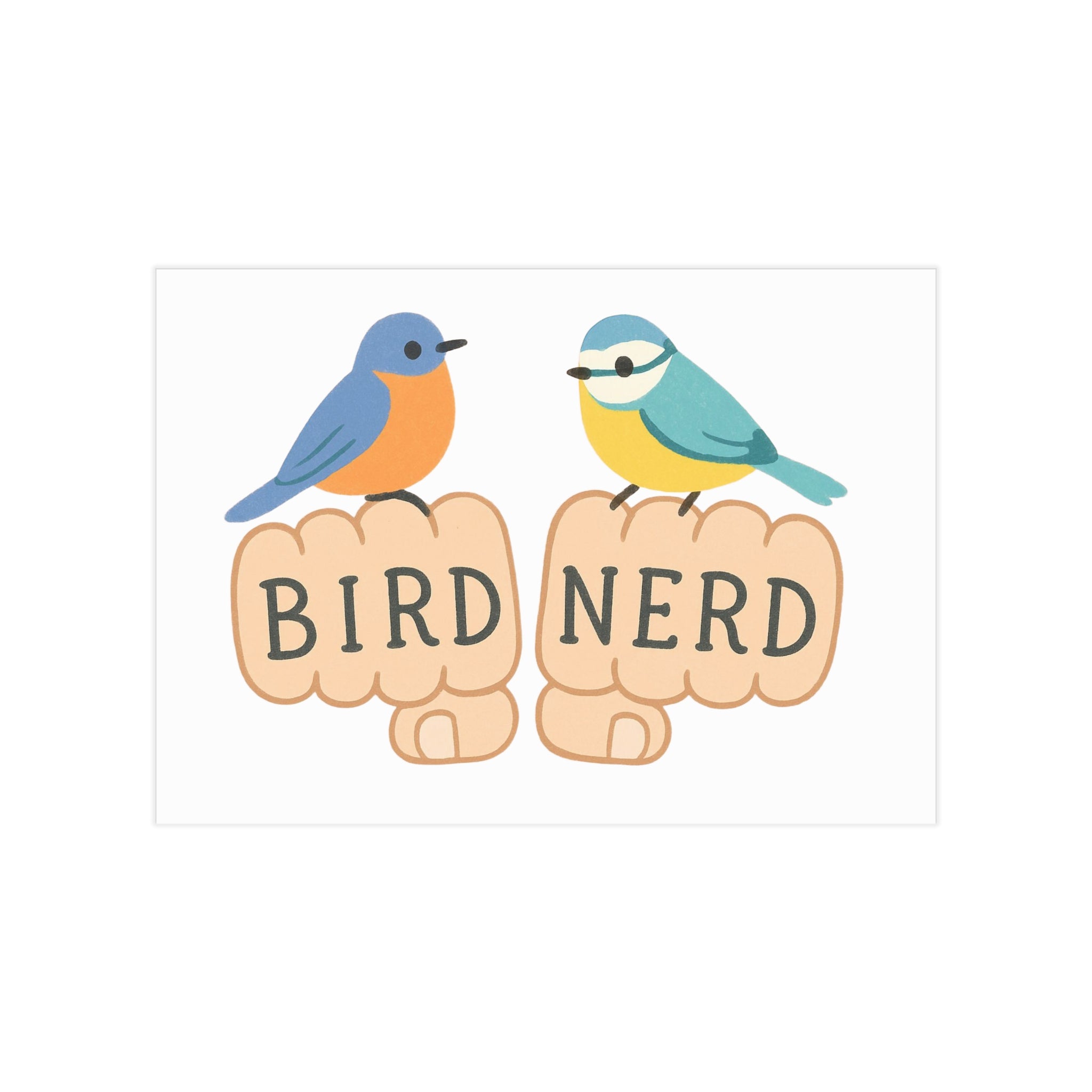 Bird Nerd Unframed Prints, Nature Lover Artwork, Bird Decor, Gift for Birdwatchers, Cute Wall Art for Home Birding gift knuckle, tattoos