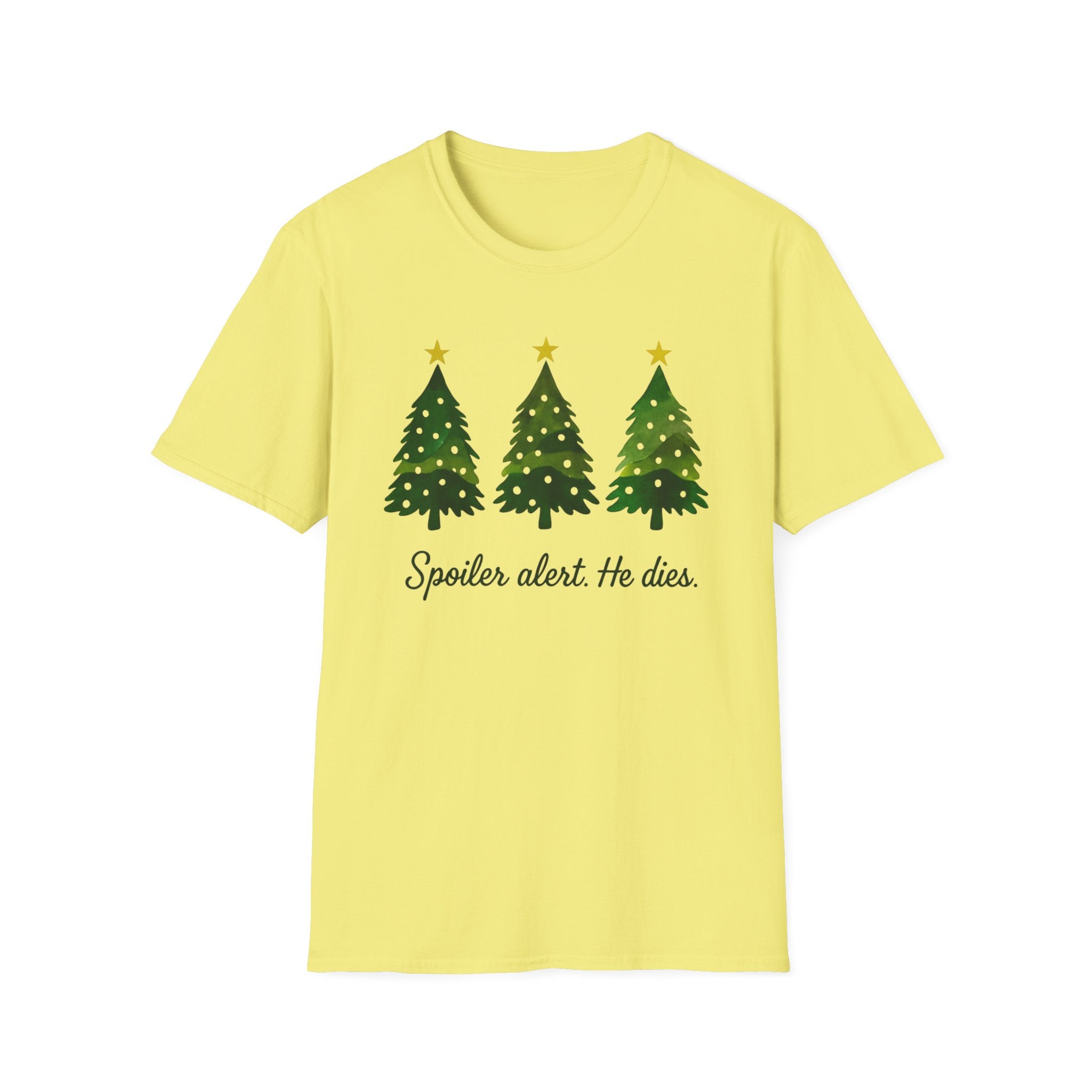 Spoiler Alert. He dies. Funny Jesus Christmas Tree T-Shirt